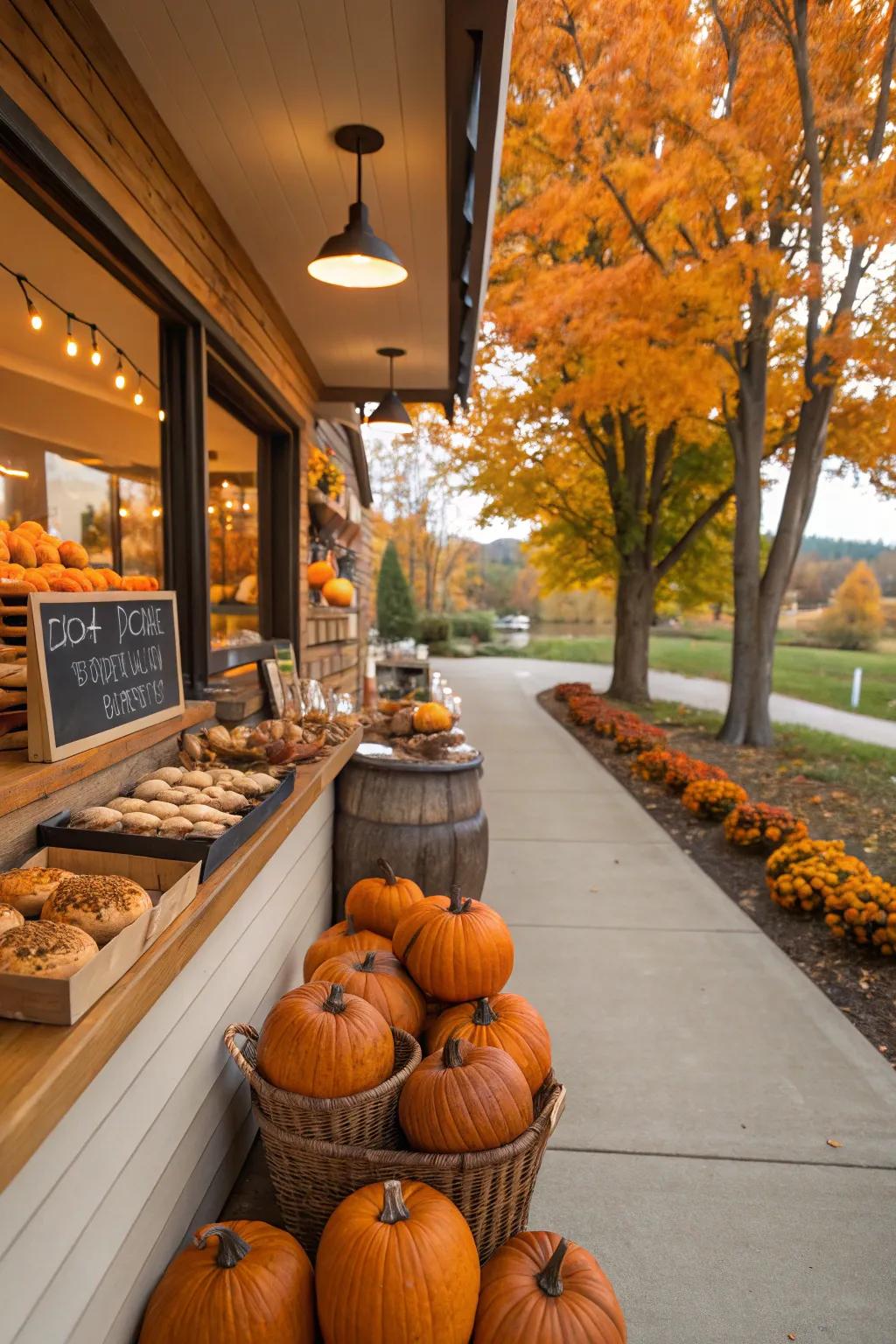 A cafe area offers a cozy spot to enjoy the patch.