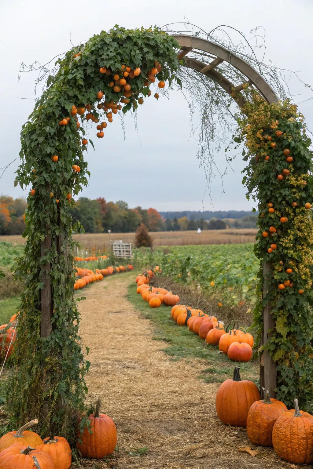 An archway creates a stunning and inviting entrance.