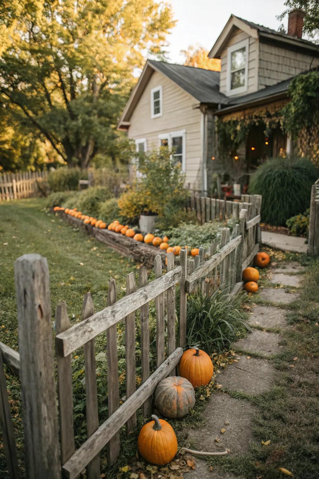 A rustic fence adds charm and defines the space.