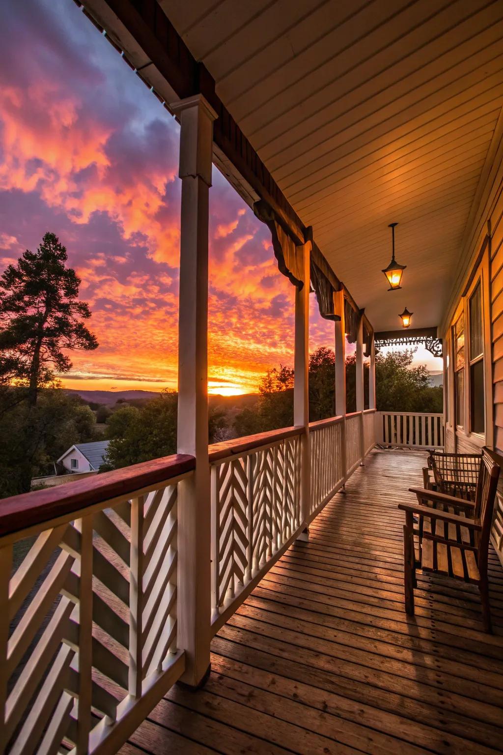 Zigzag railings bring a playful and modern touch.