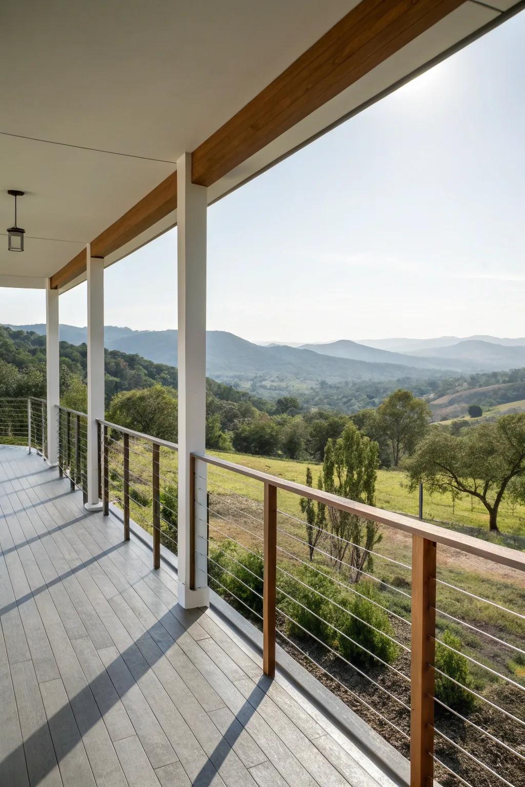 Minimalism meets functionality with cable and wood combinations.