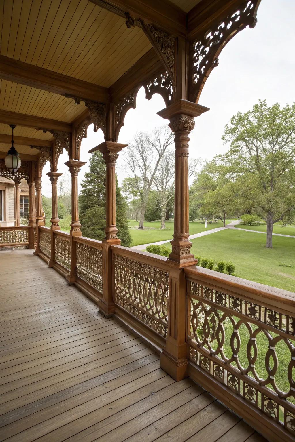 Victorian-style railings bring a touch of historic elegance.