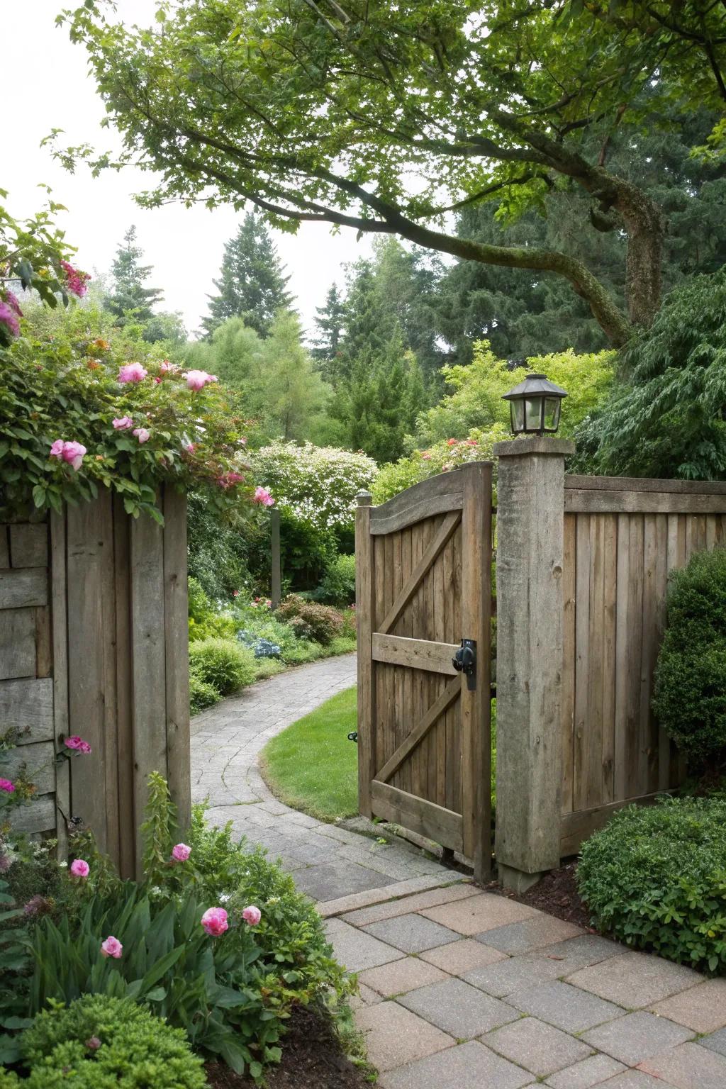 Solid panels ensure privacy while adding sophistication.