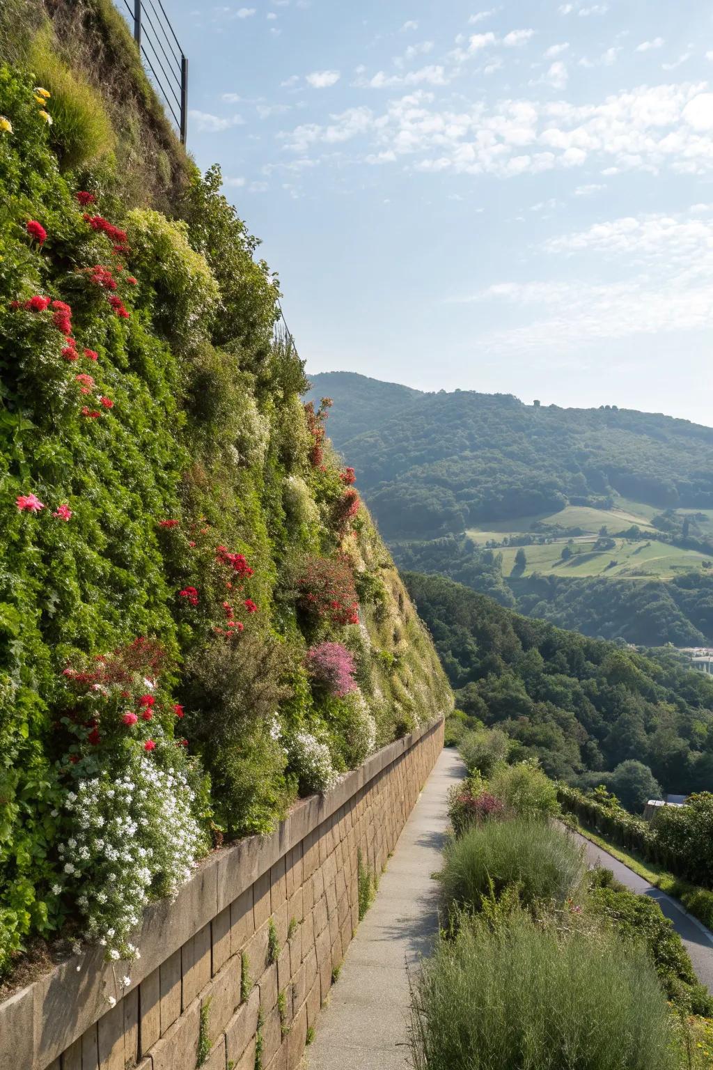 Vertical gardens maximize space and add greenery to walls.
