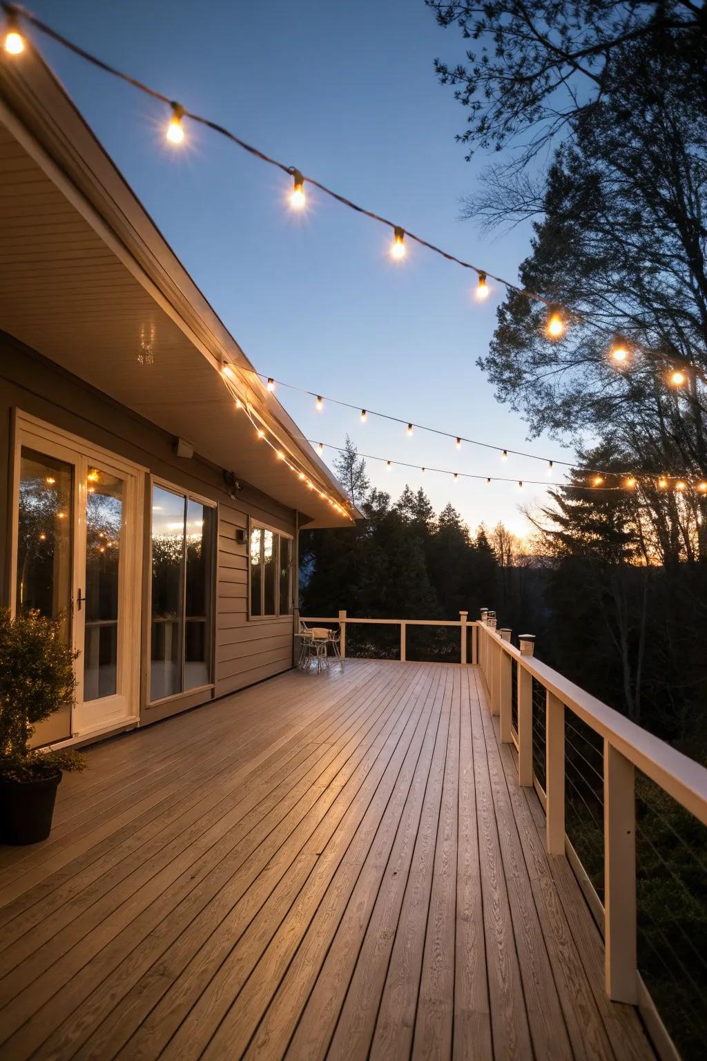 Soft lighting adds a touch of magic to evening gatherings.