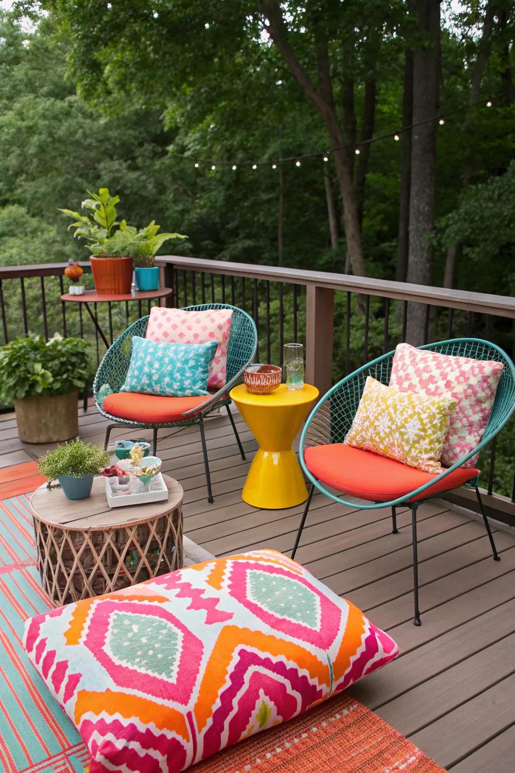 Bright accessories add cheer and character.