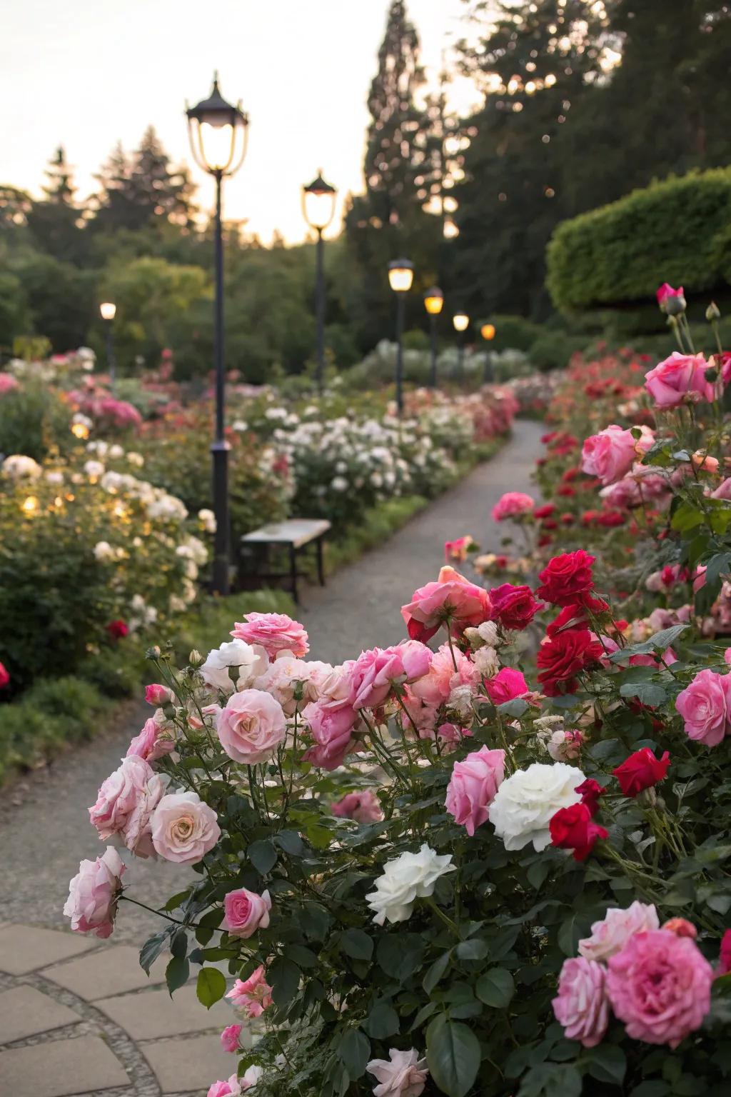 A vibrant mix of colorful roses showcasing diversity.