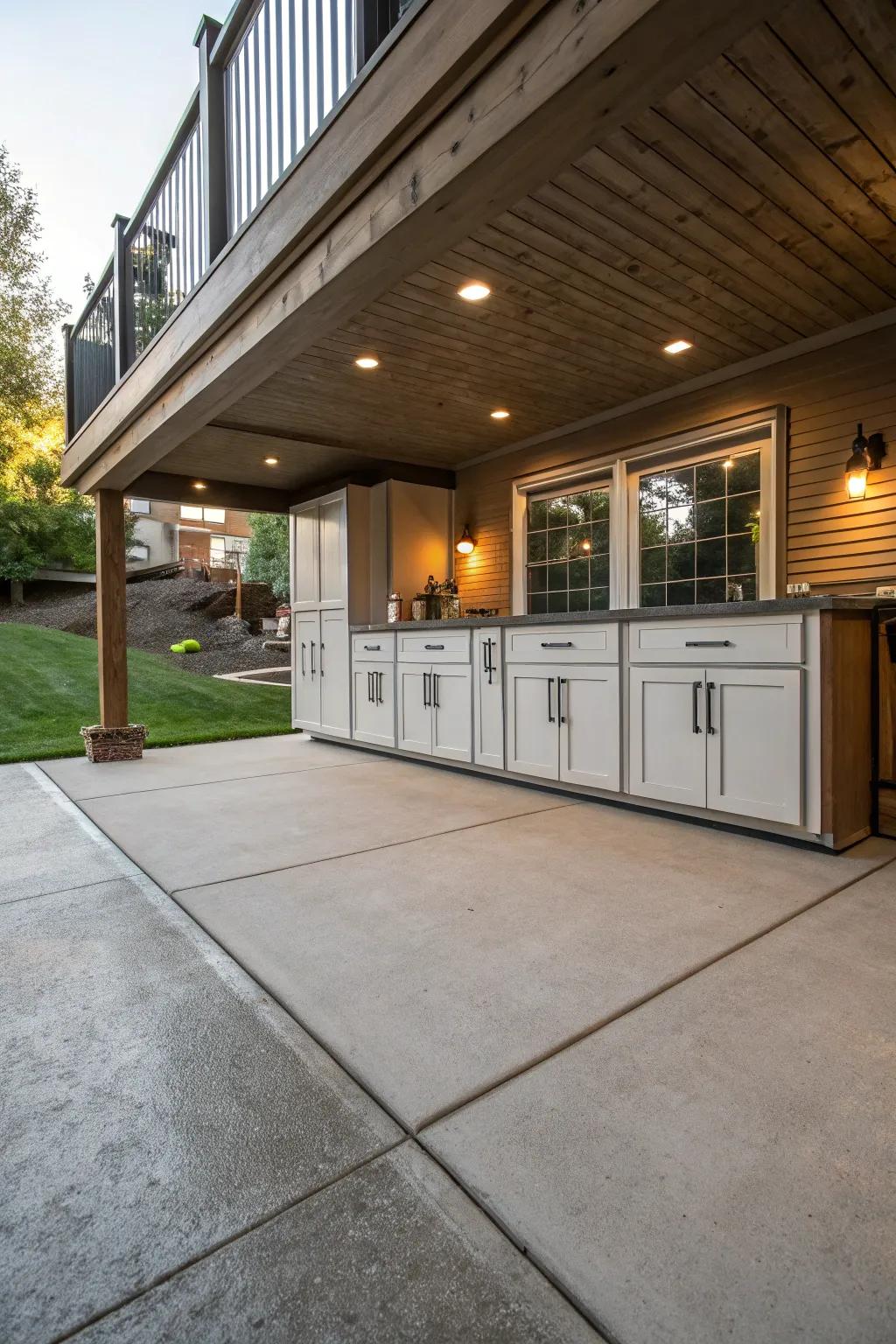 Keep your patio organized with smart storage solutions.