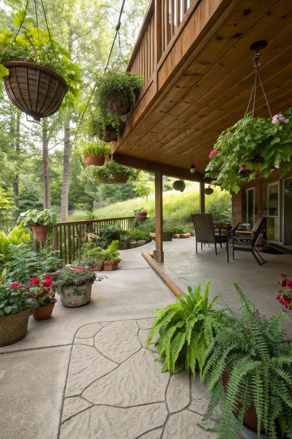 Bring nature under your deck with a lush garden setup.