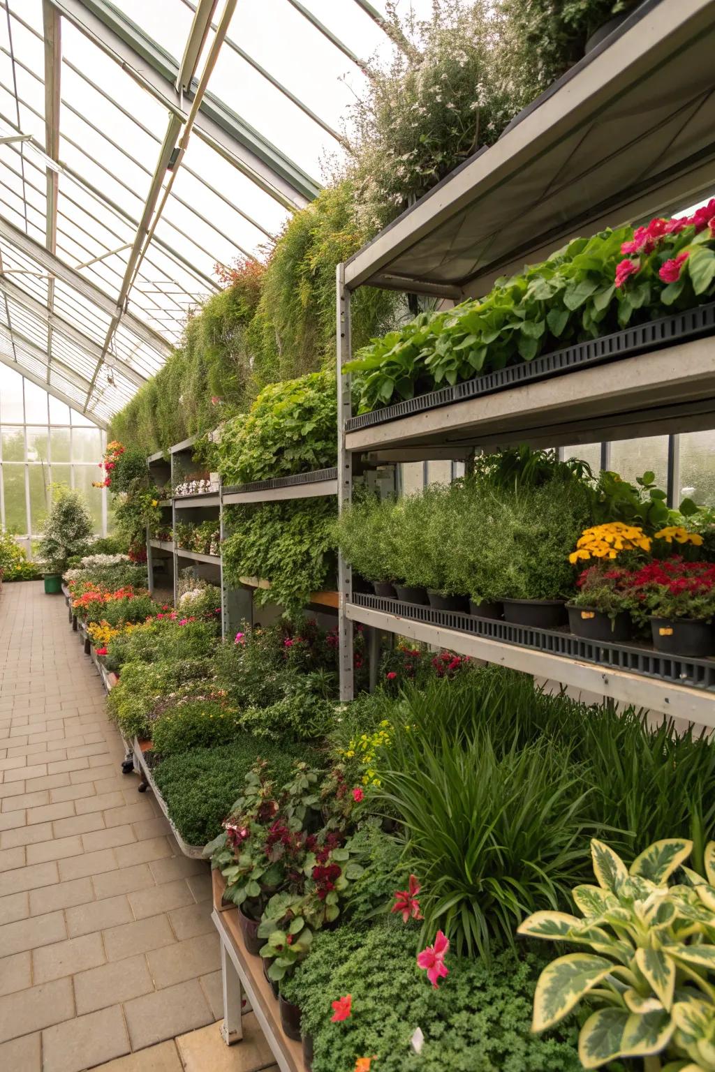 A vertical garden greenhouse that makes the most of limited space.