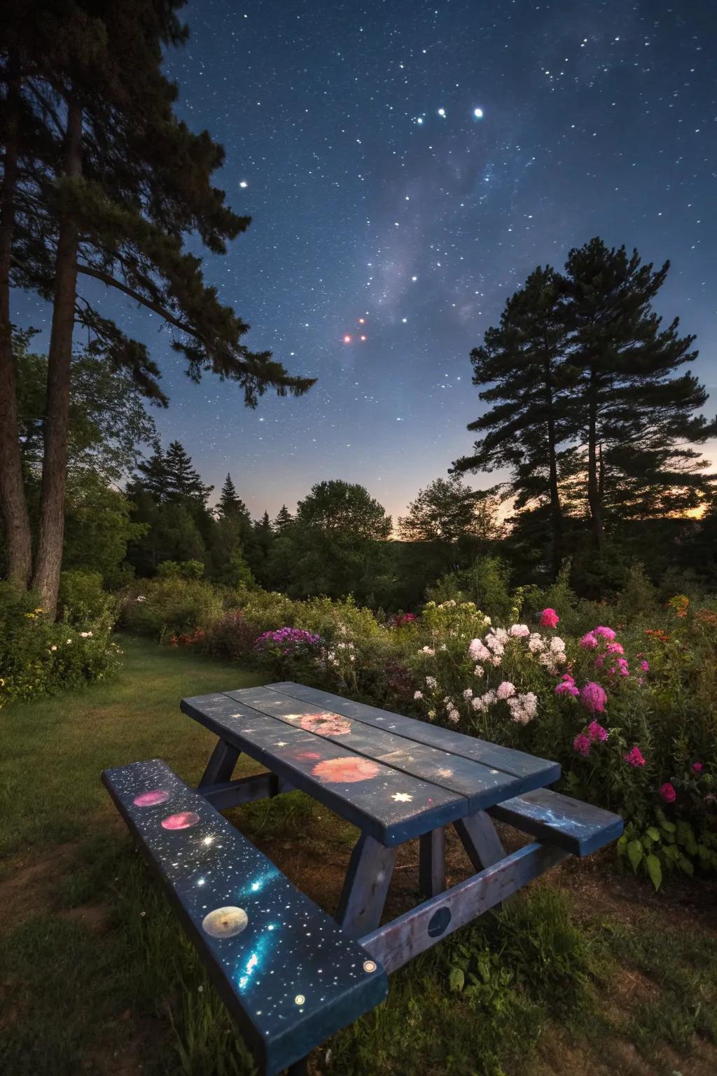 A galaxy design brings the cosmos to your backyard.