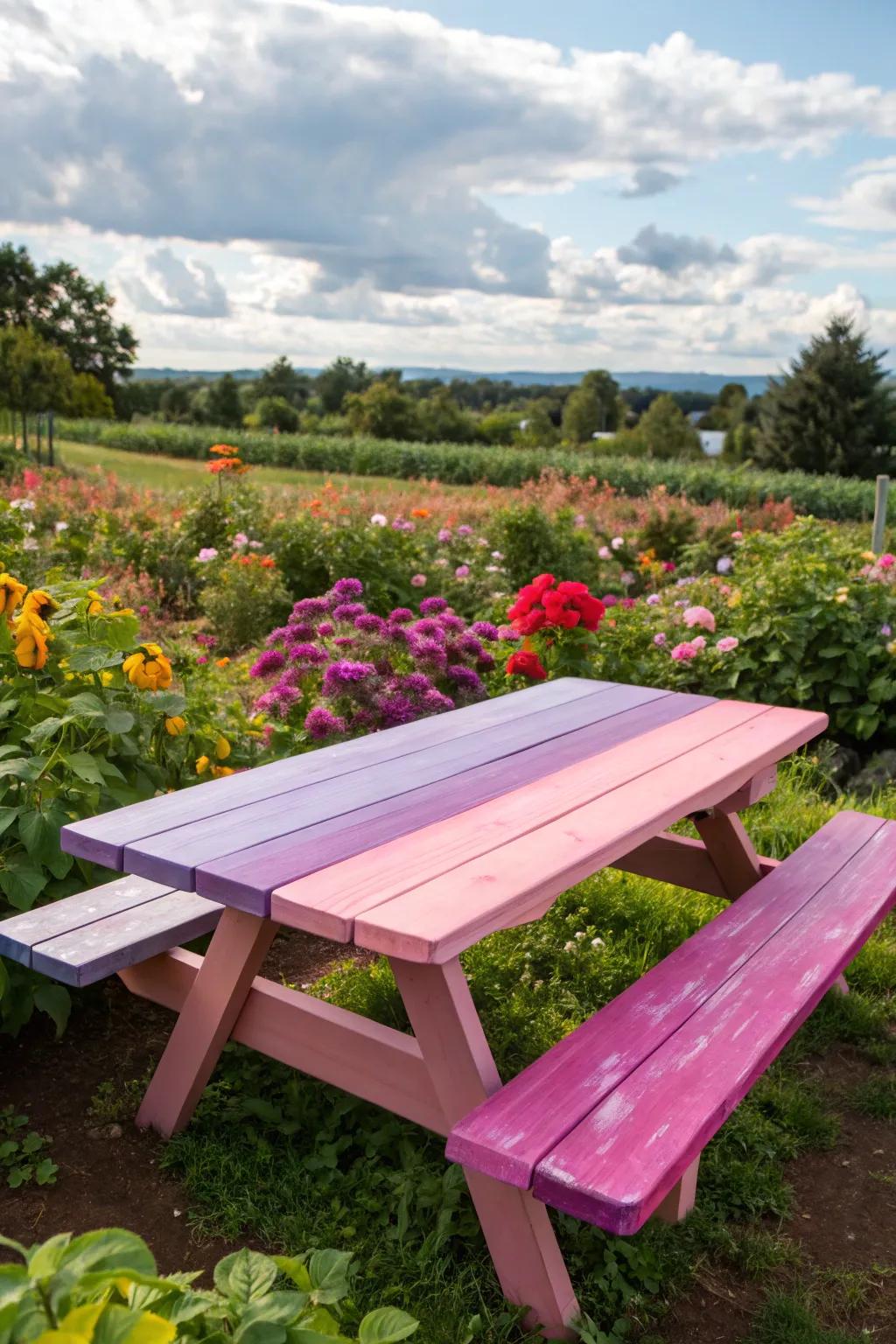 An ombre effect creates a dynamic visual appeal.