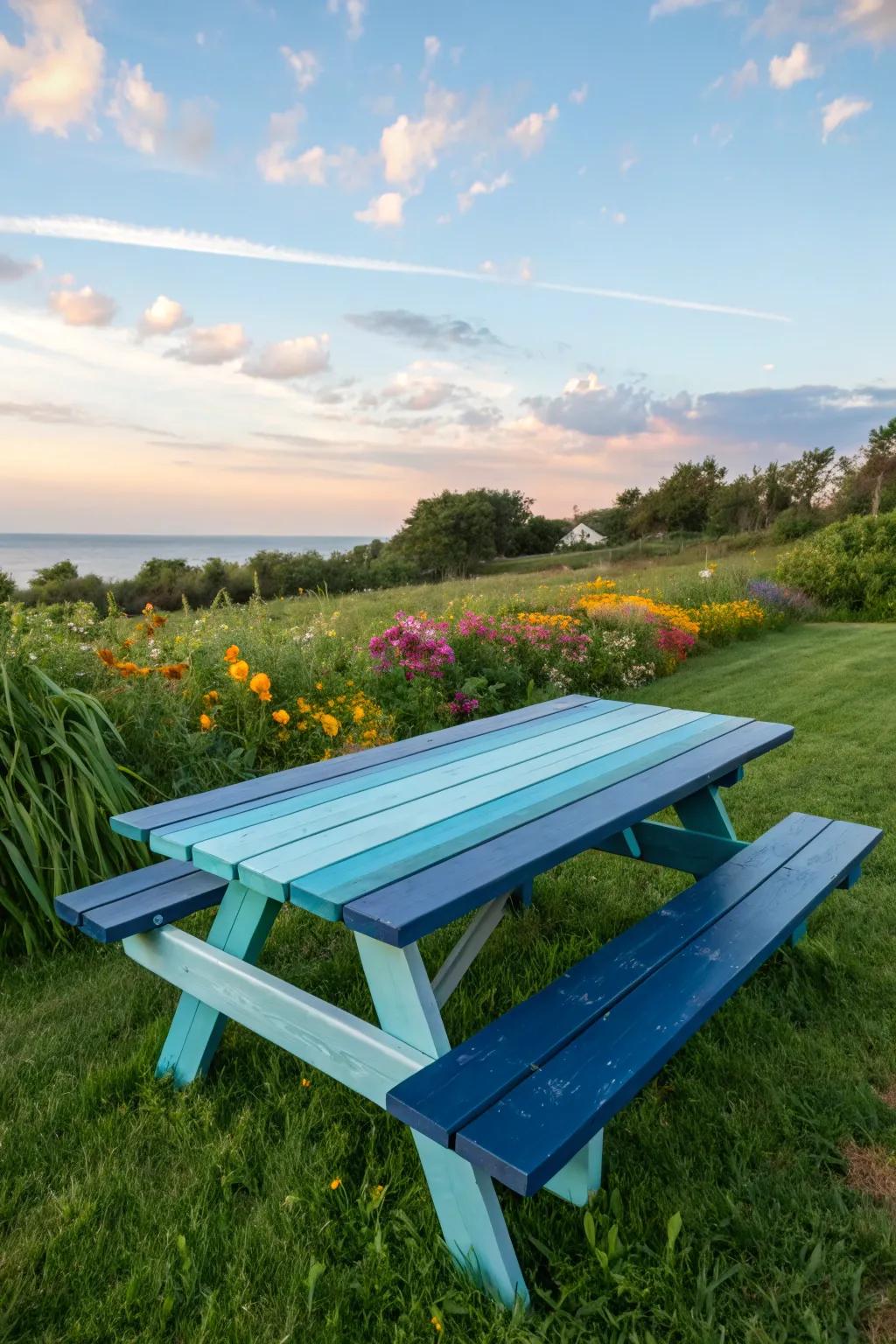 A gradient color fade adds a peaceful ambiance.