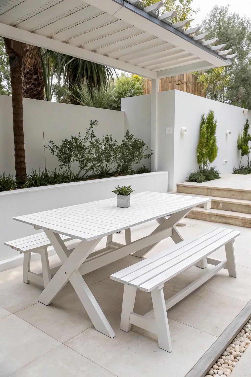 Monochrome elegance creates a timeless look.