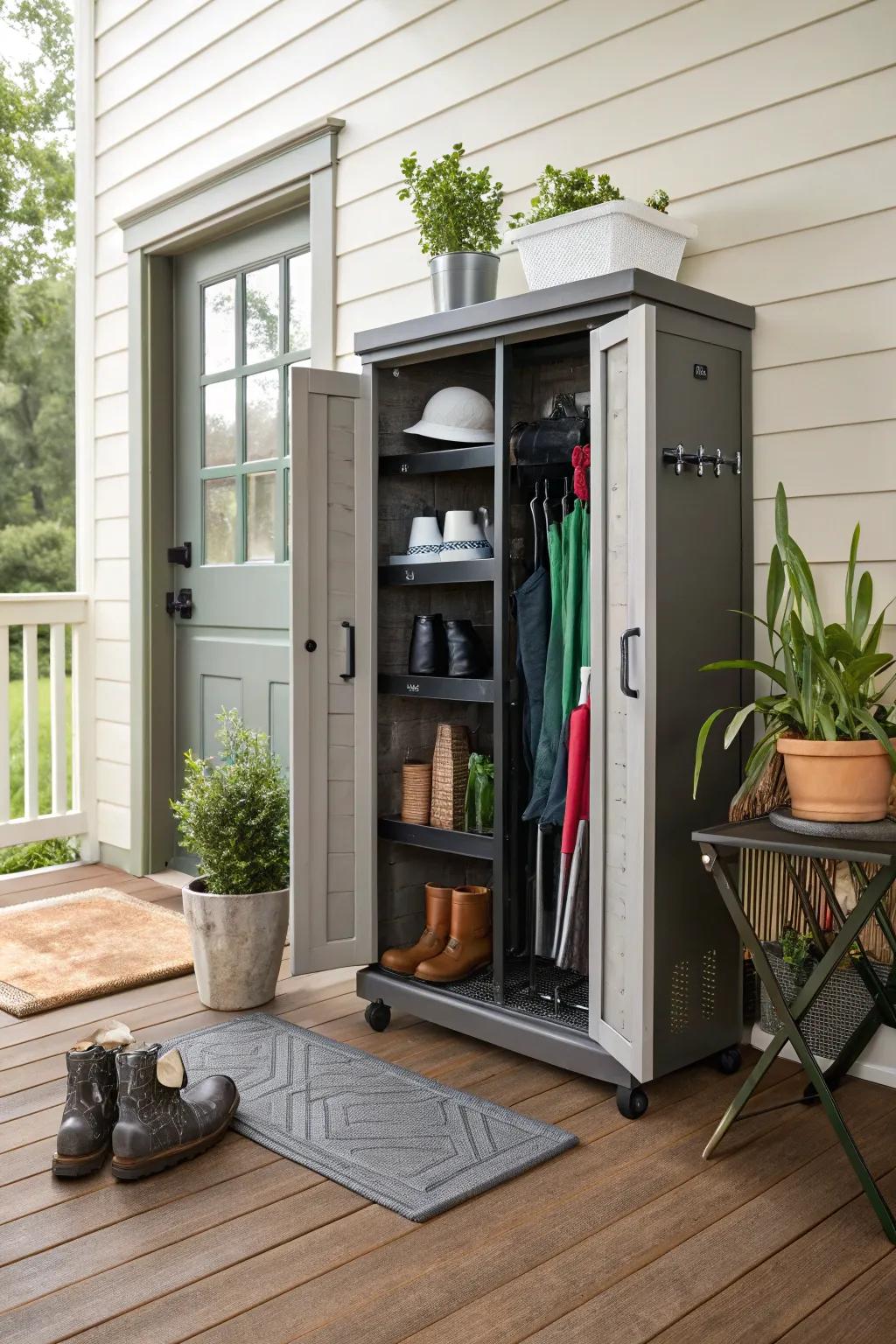 Protect your belongings with stylish weatherproof cabinets.