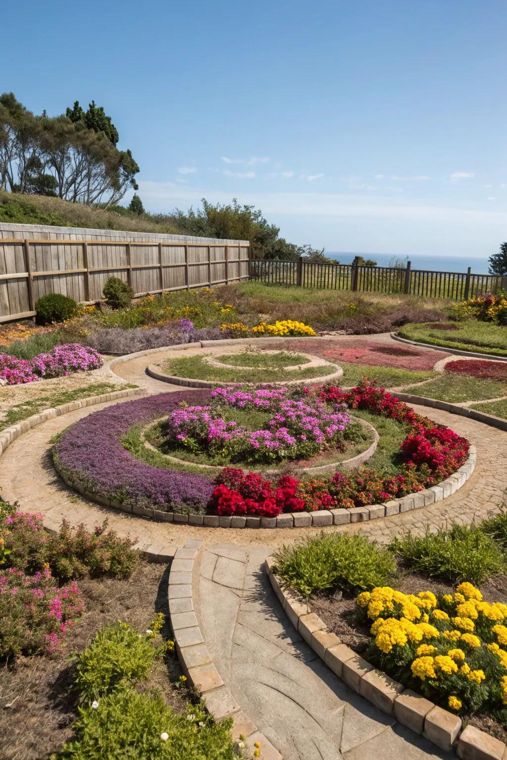 Circular planting patterns that promote harmony.