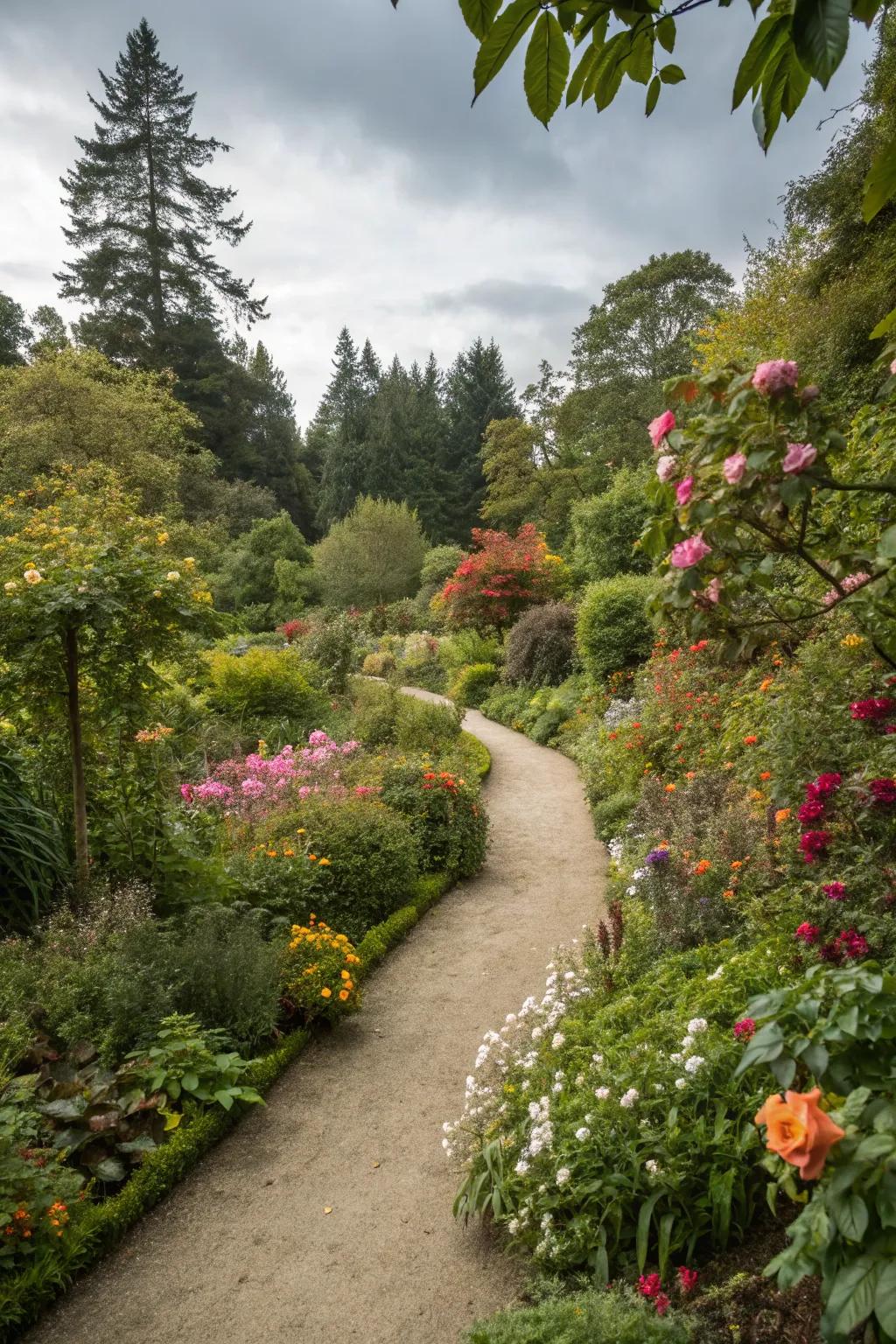 A labyrinth path inviting mindfulness and contemplation.