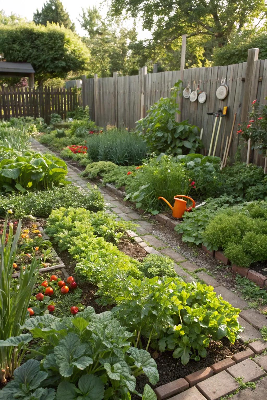 A garden that offers both beauty and bounty.