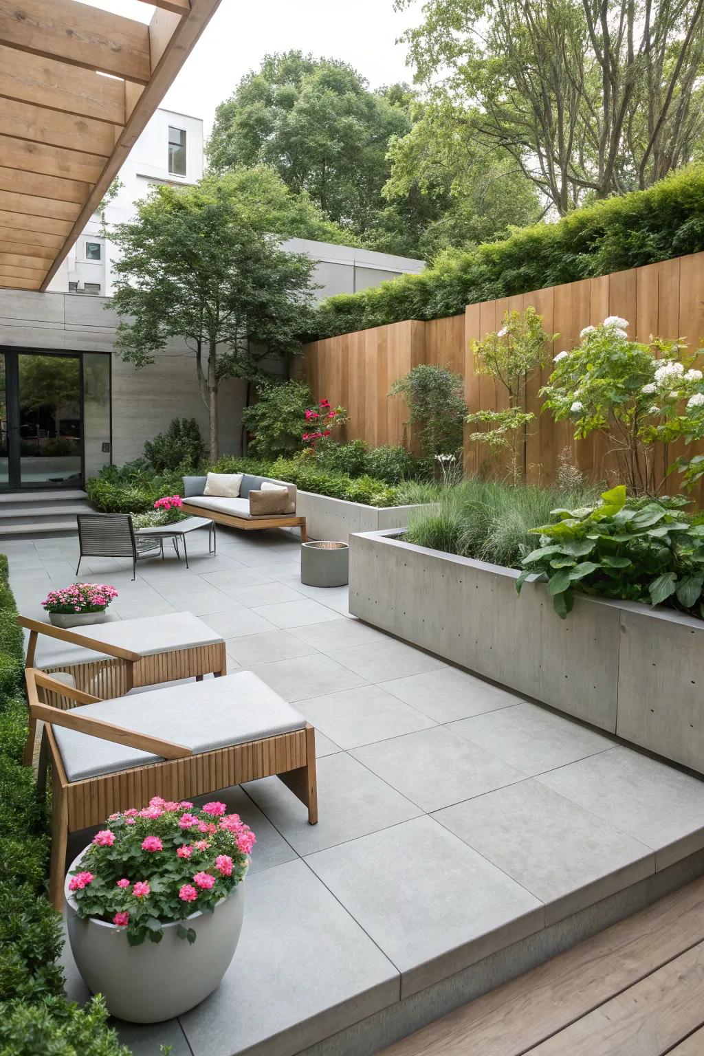 Minimalist designs offer a sleek and modern terrace look.