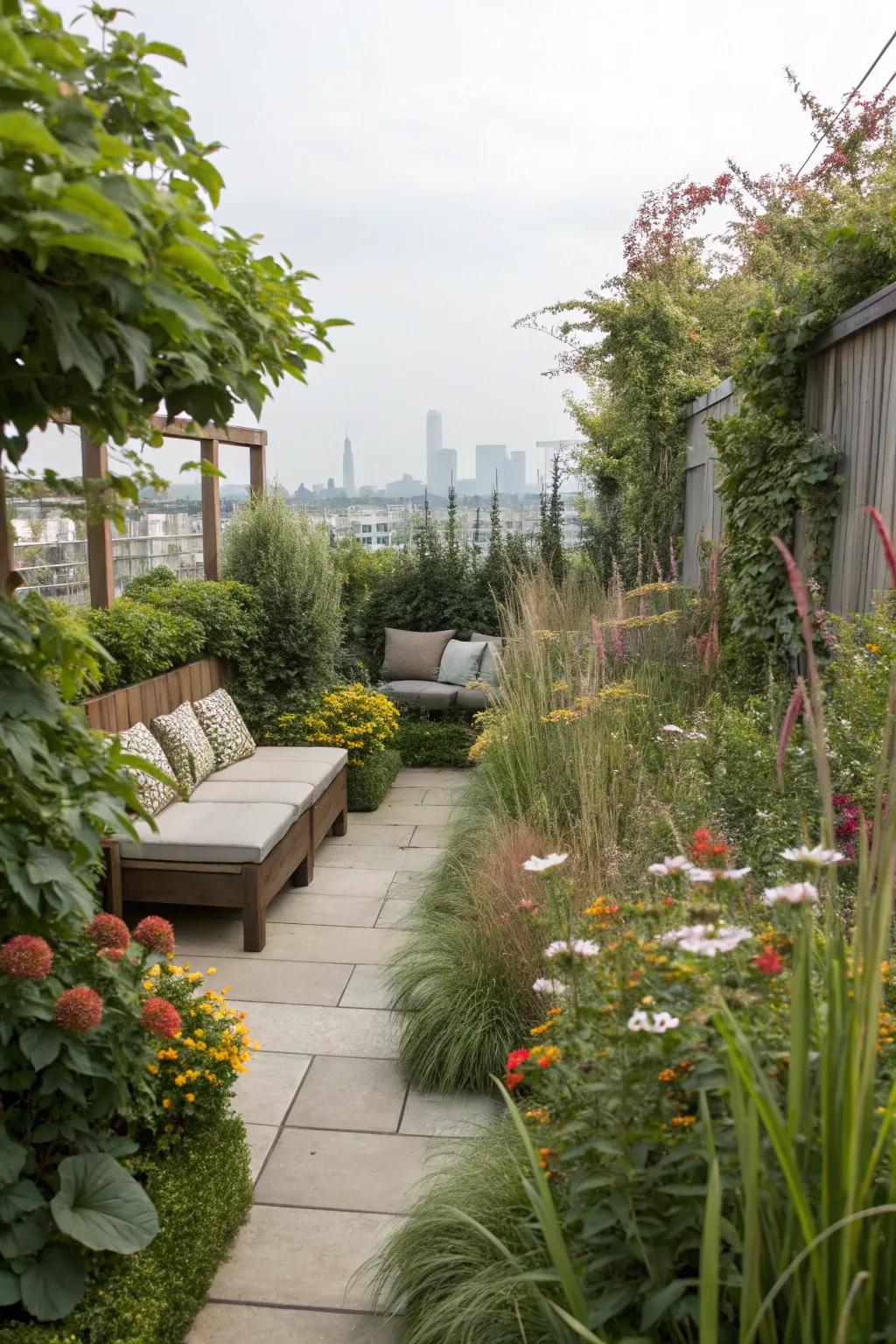 A secret garden offers an intimate and enchanting escape.