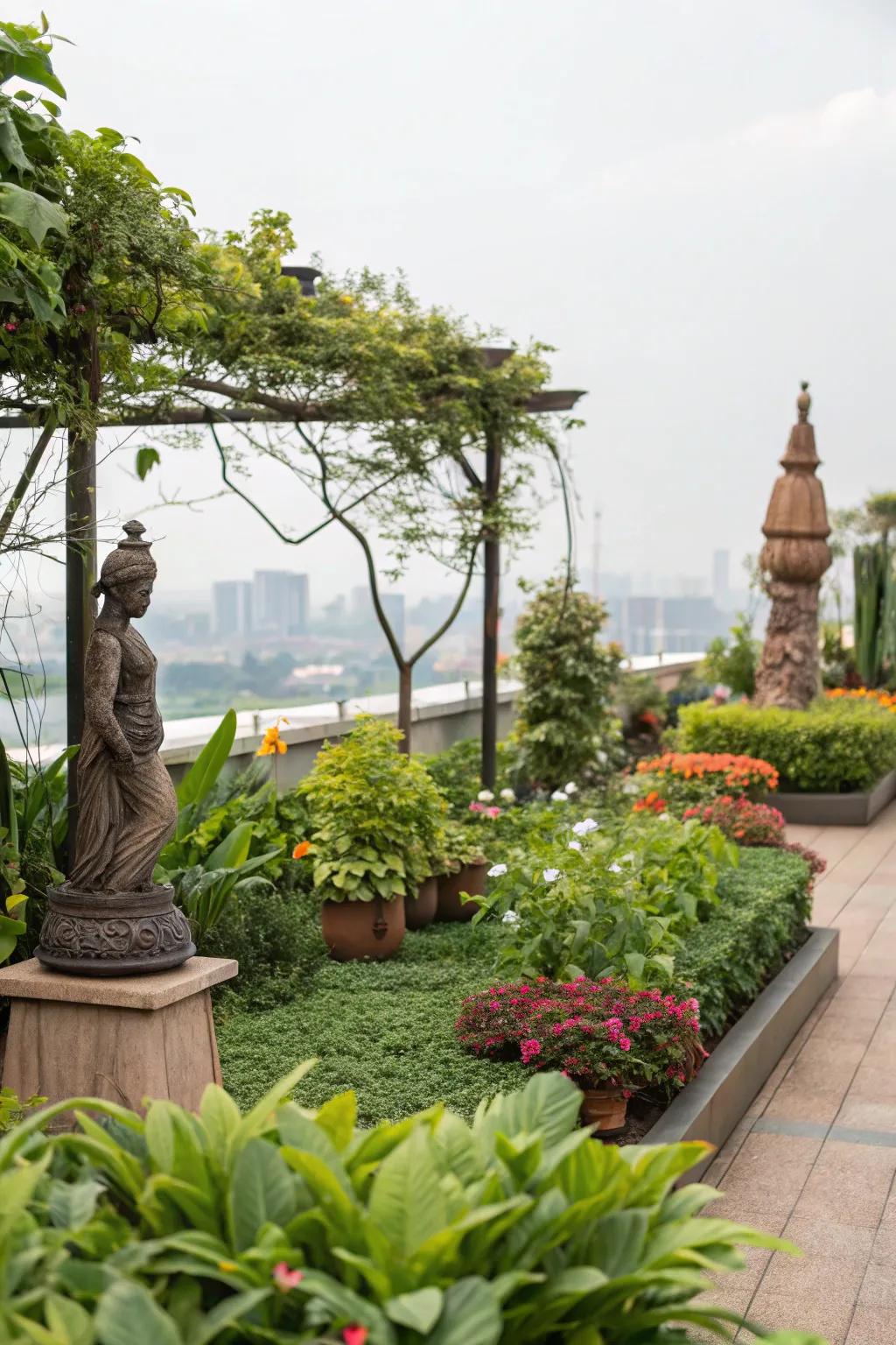 Art pieces add a creative and unexpected element to your terrace.