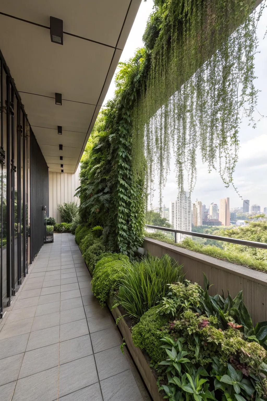 Vertical gardens add lushness and color to smaller spaces.