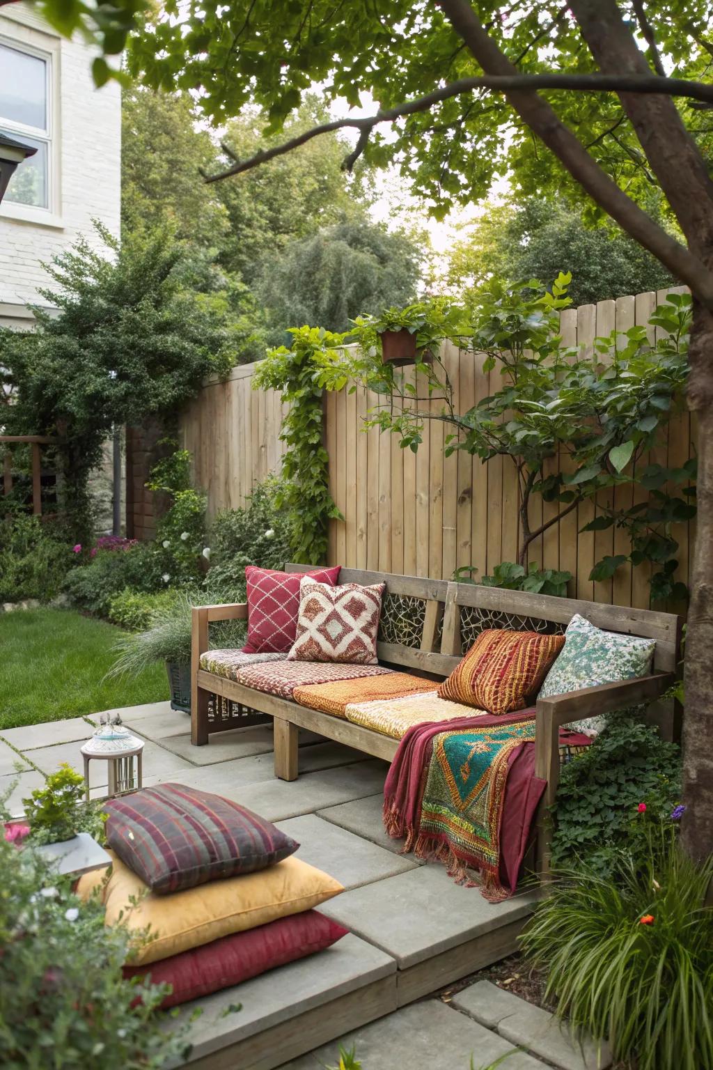 A cozy seating nook makes the perfect spot for relaxation.