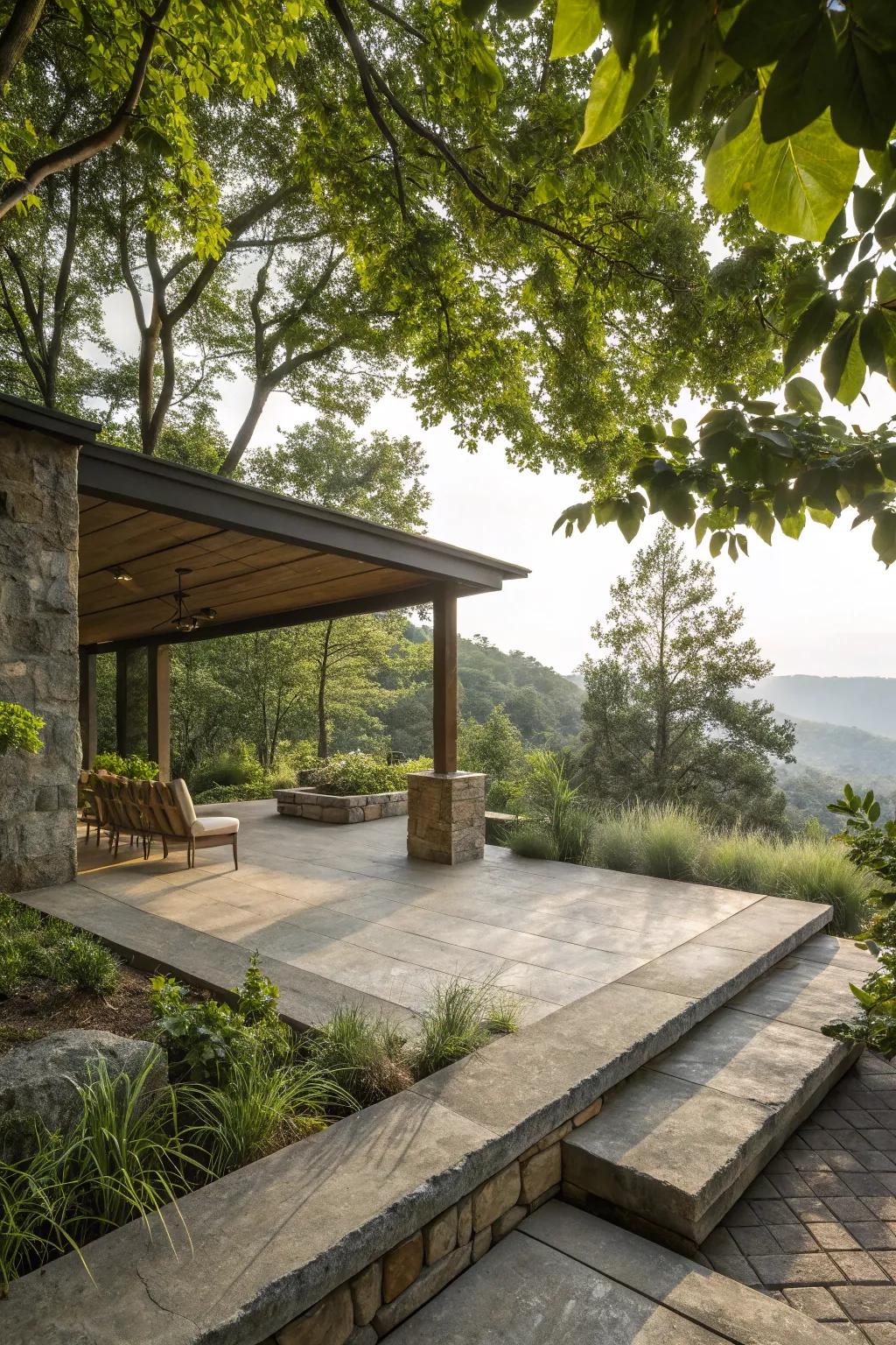 Nature-inspired themes create a tranquil and harmonious patio setting.