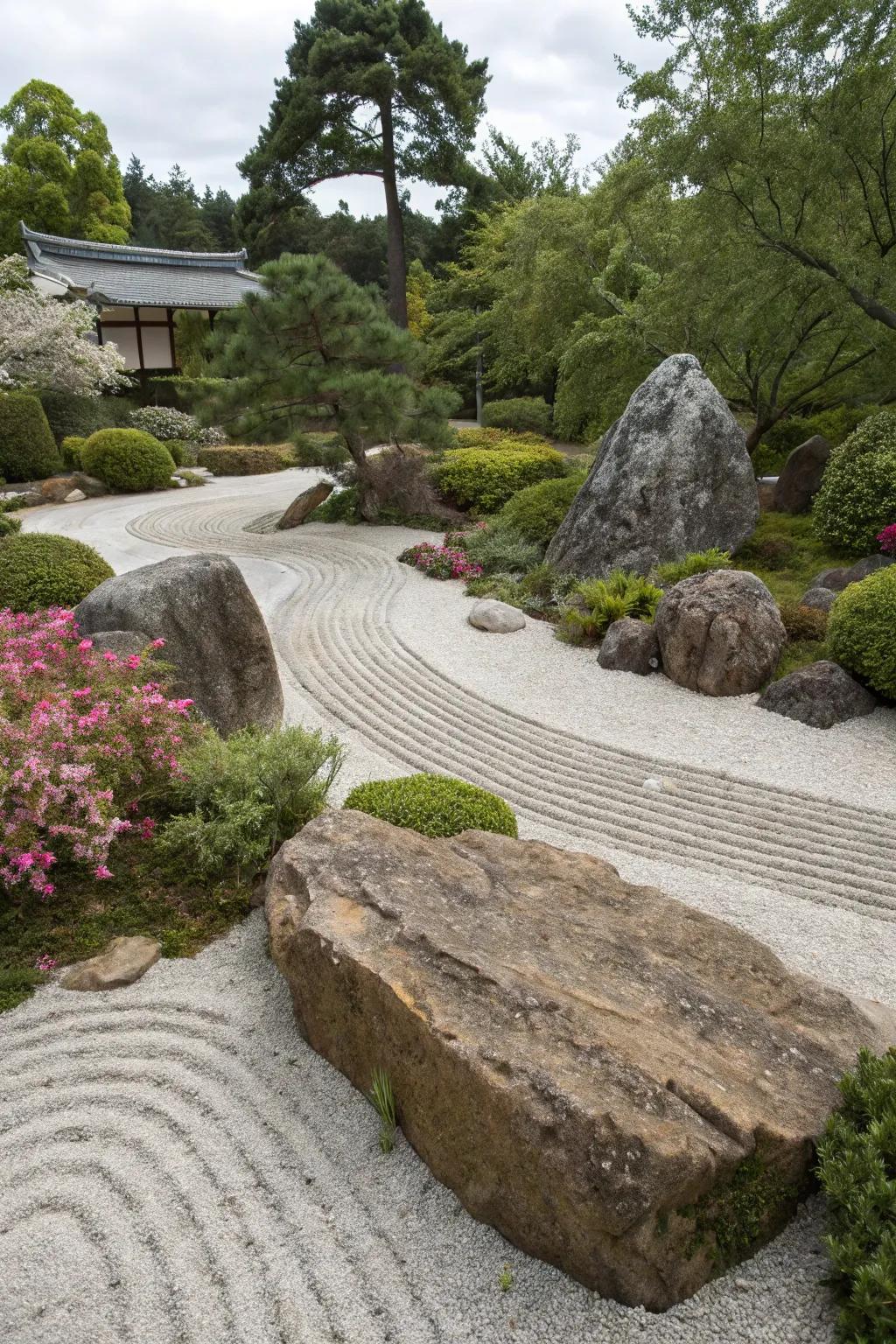 Natural rocks create affordable focal points.