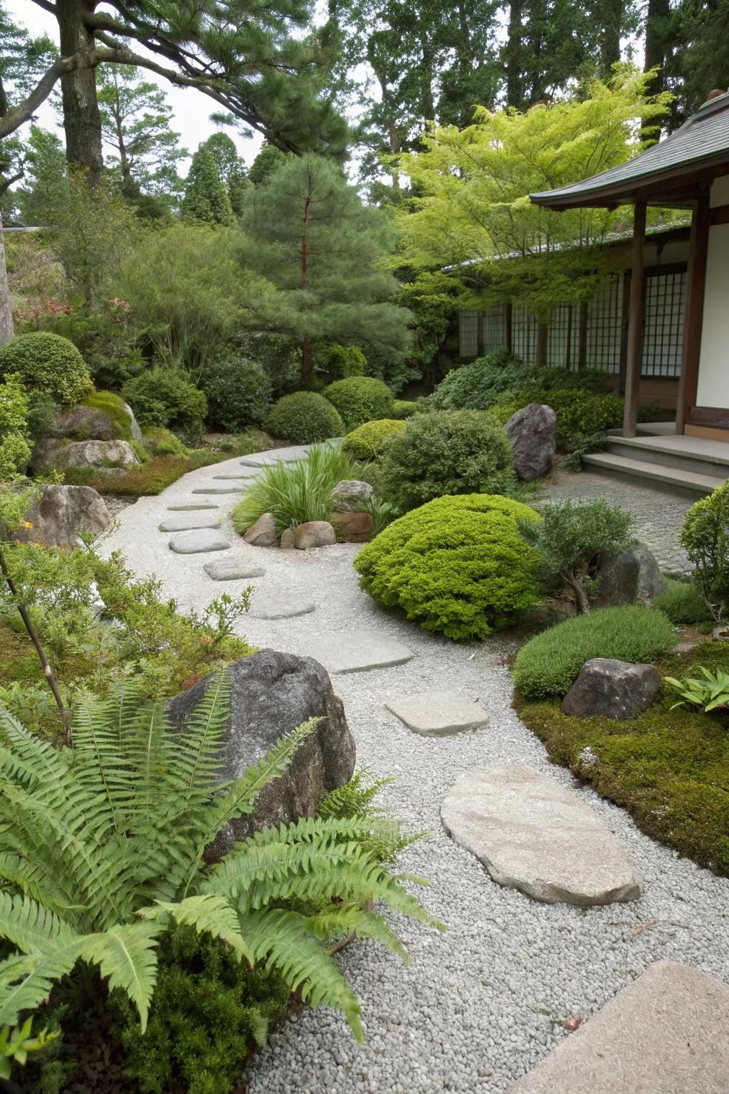 Low-growing plants add texture and lushness.