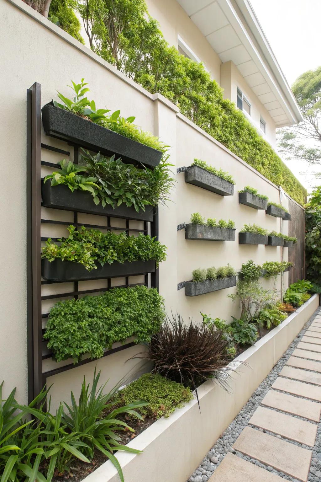 Vertical gardening maximizes limited space.