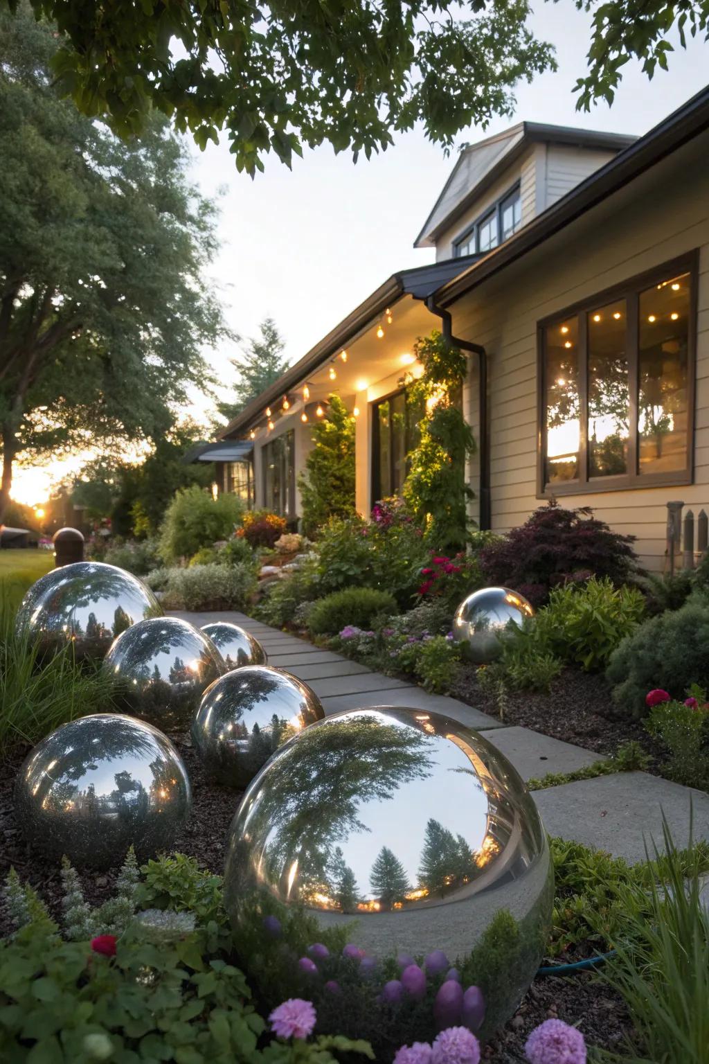 Reflective surfaces enhance light and space.