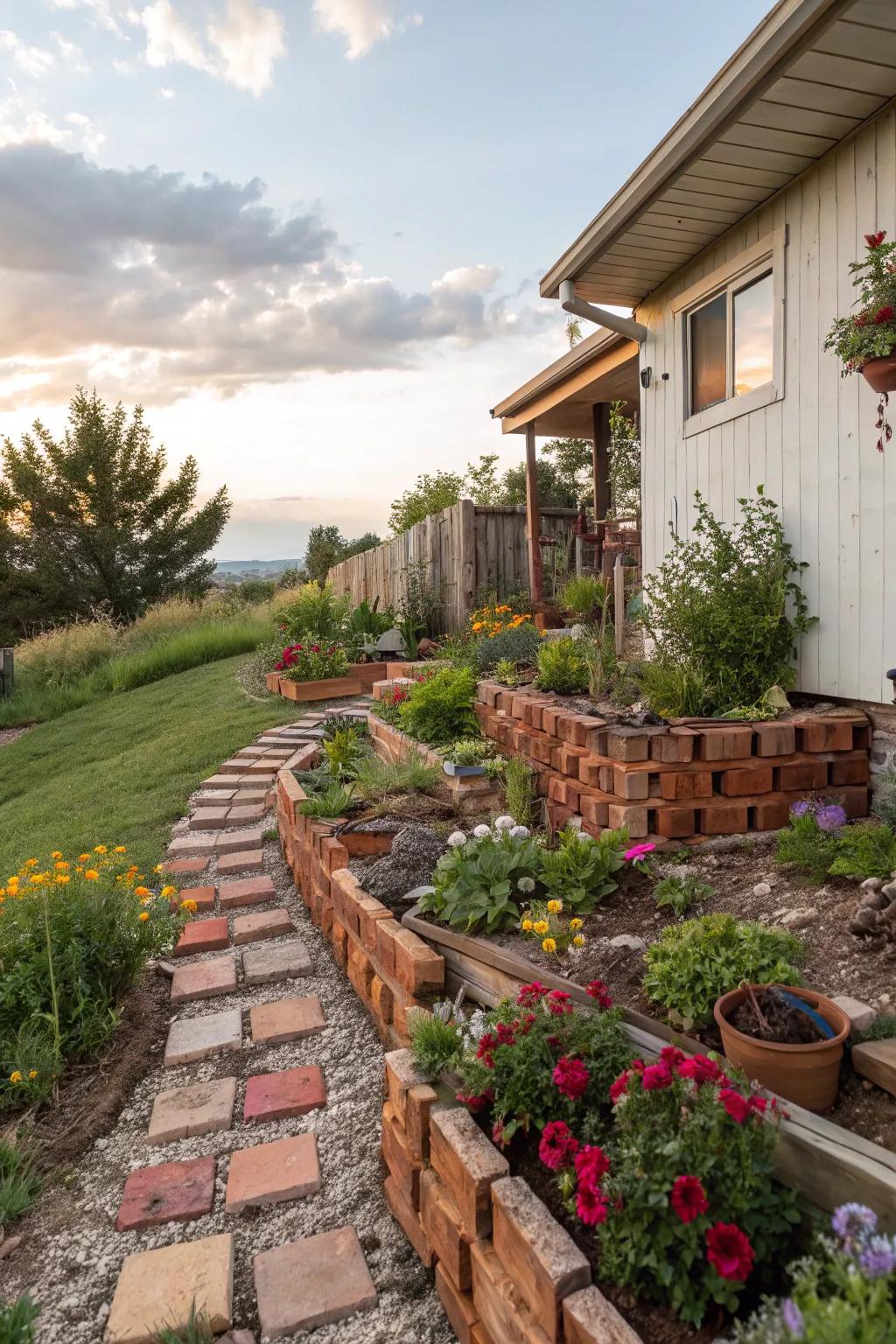 Recycled materials add a sustainable touch.