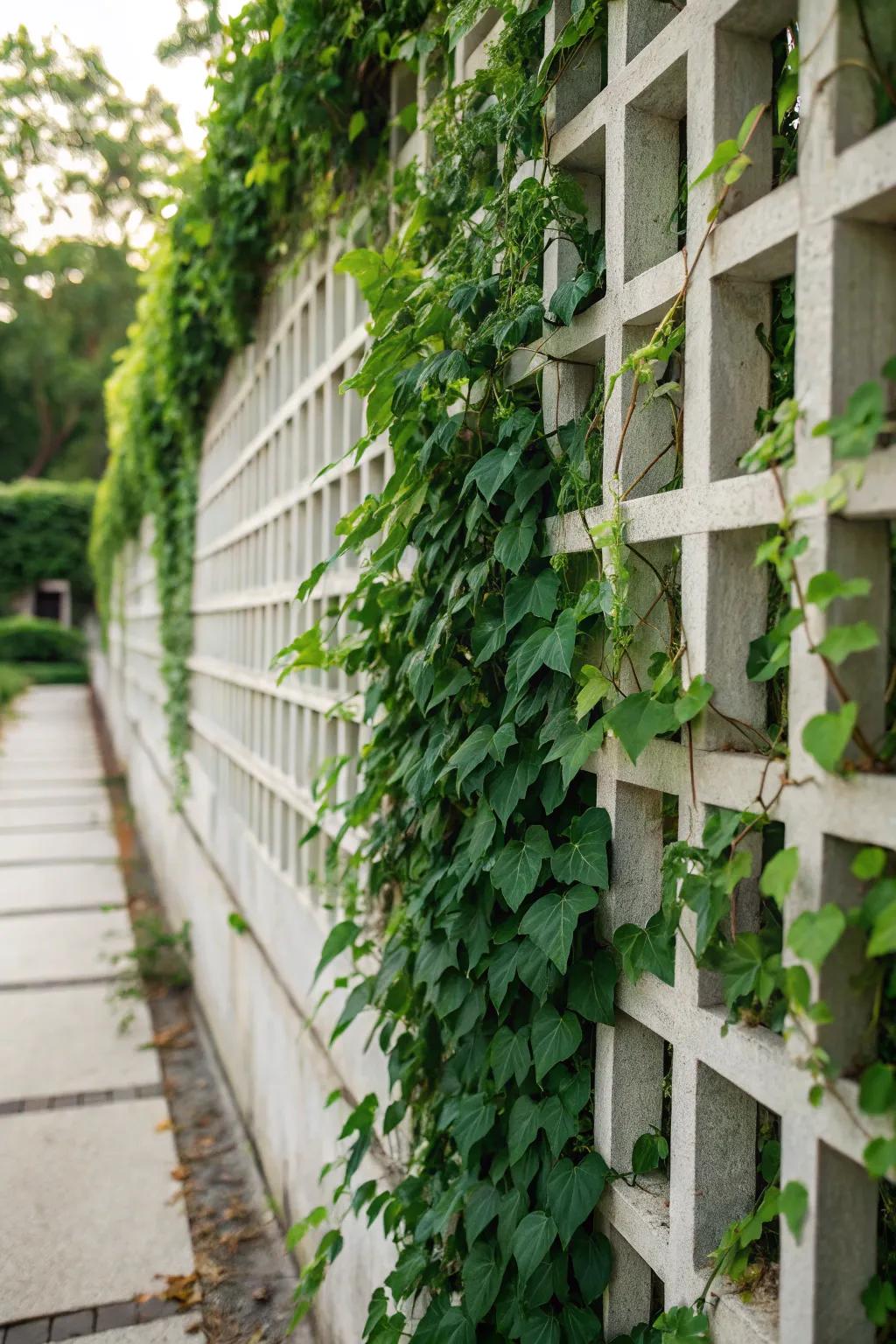 Wall-mounted designs uplift spaces with vertical vine arrangements.