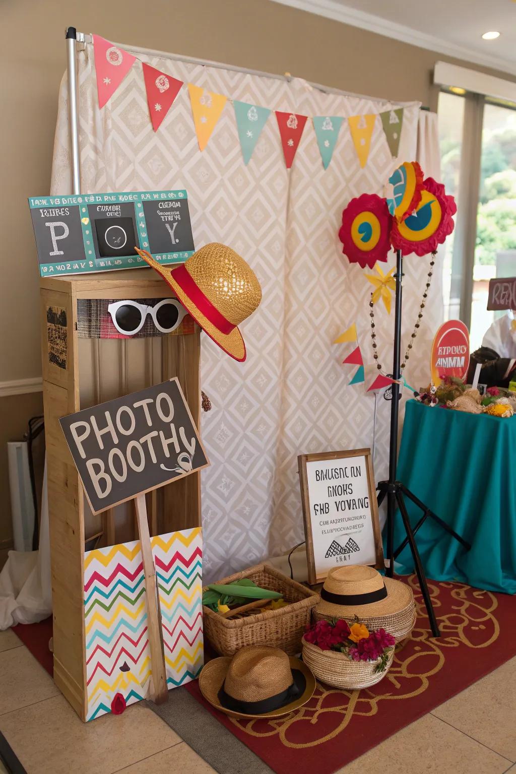 A lively photo booth that captures the spirit of the celebration.