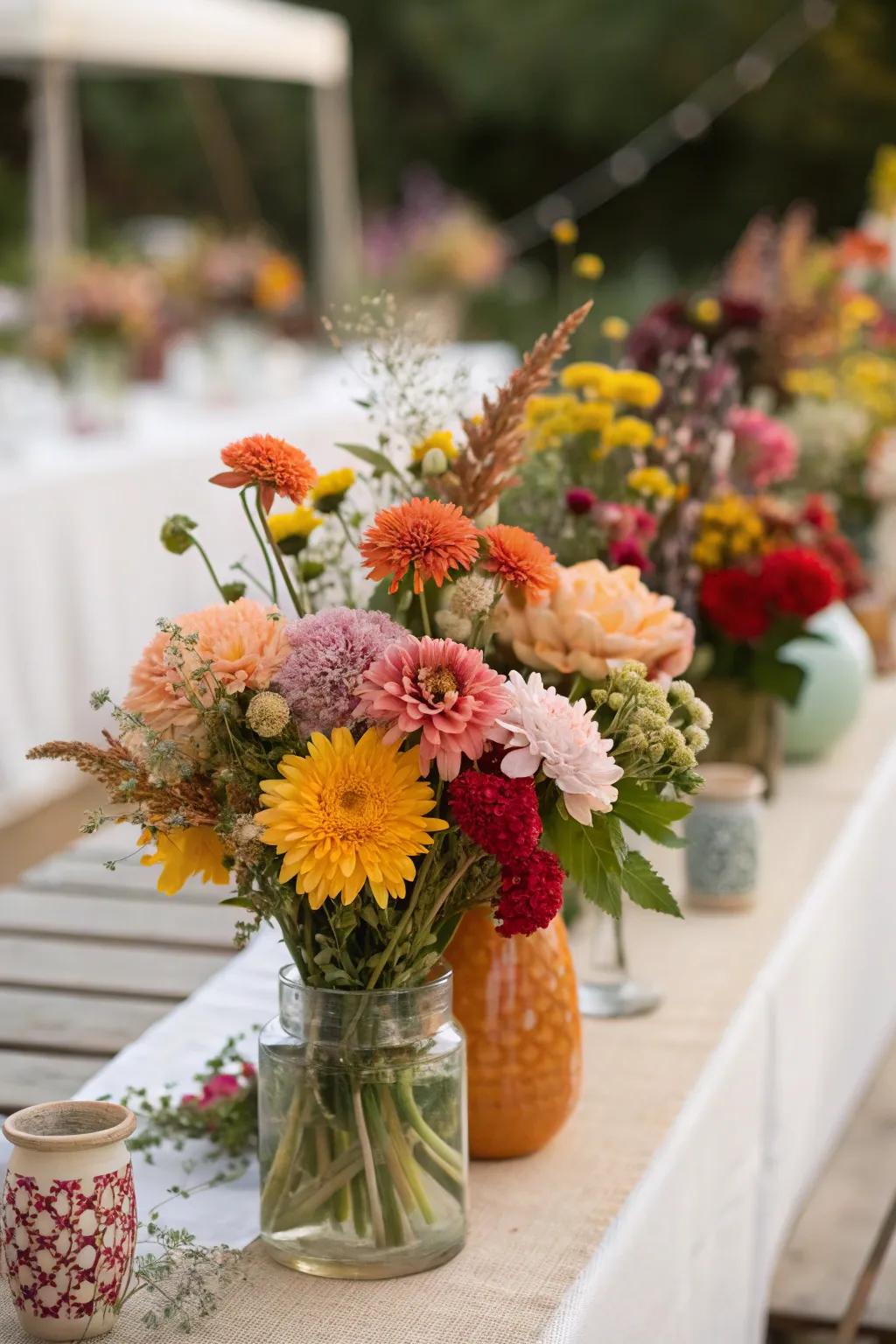 Seasonal floral arrangements that brighten the setting.