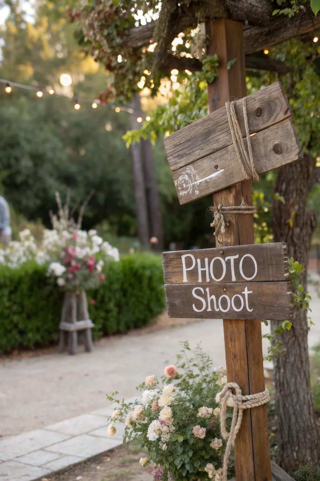 Charming wooden signs that add a personal touch to the event.