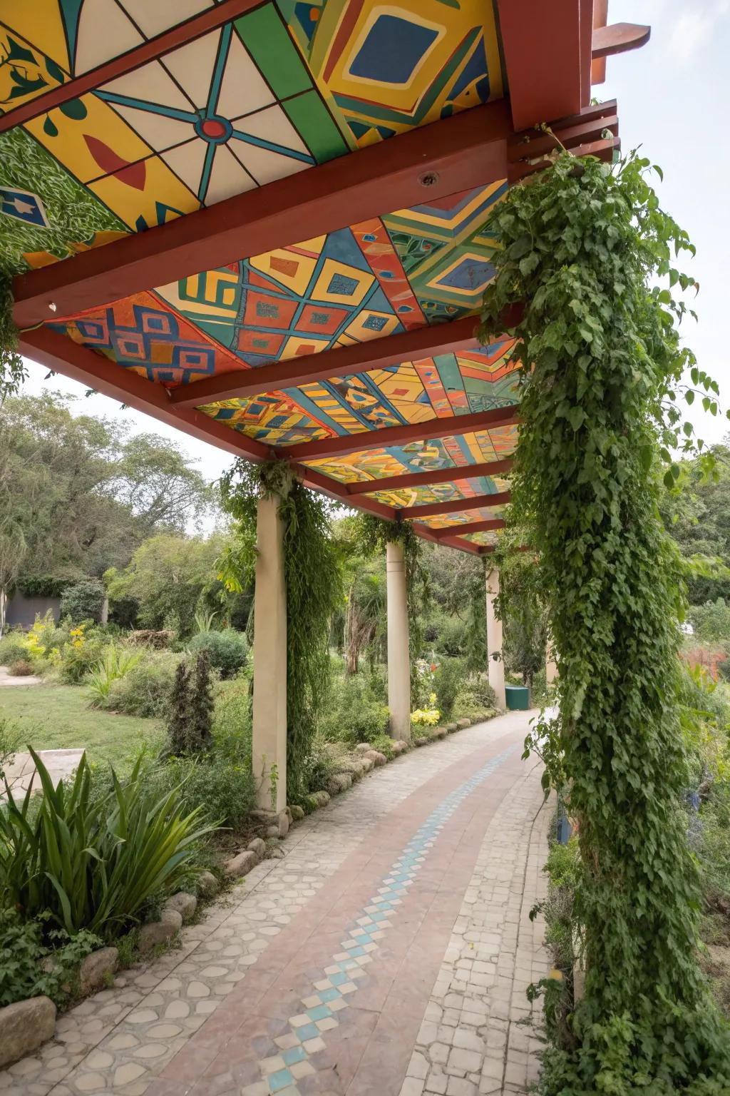 Painted patterns add a personal touch and character to your pergola.