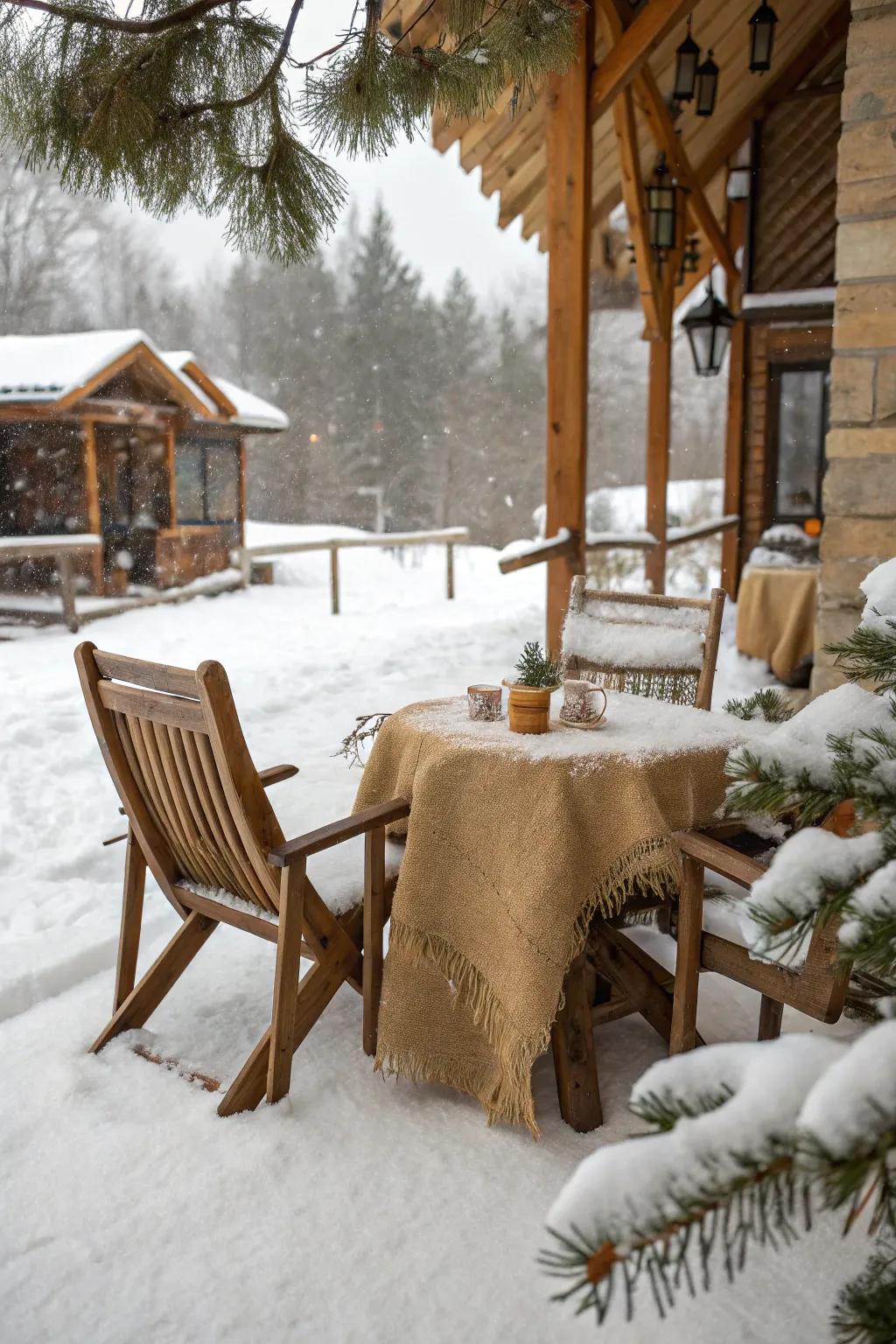 Rustic elements create a warm, inviting atmosphere.