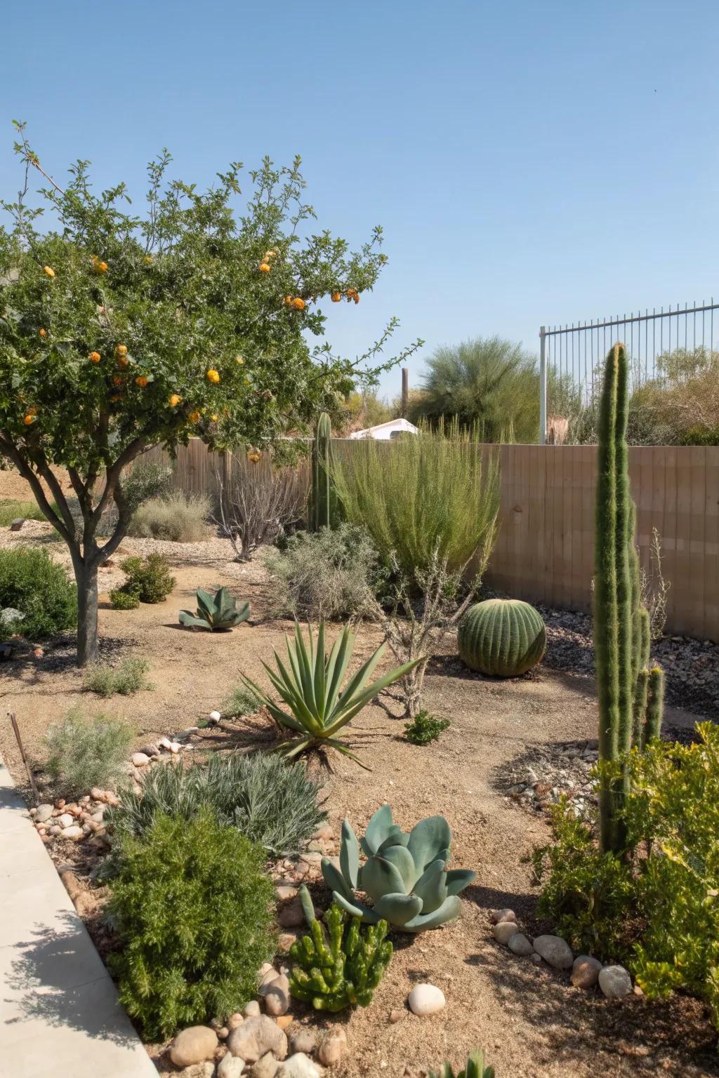 Edible plants bring practicality and freshness to your backyard desert garden.