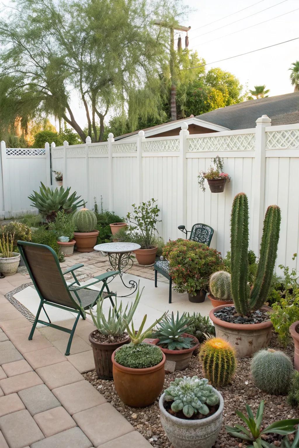 Potted plants offer versatility and easy updates to your backyard design.