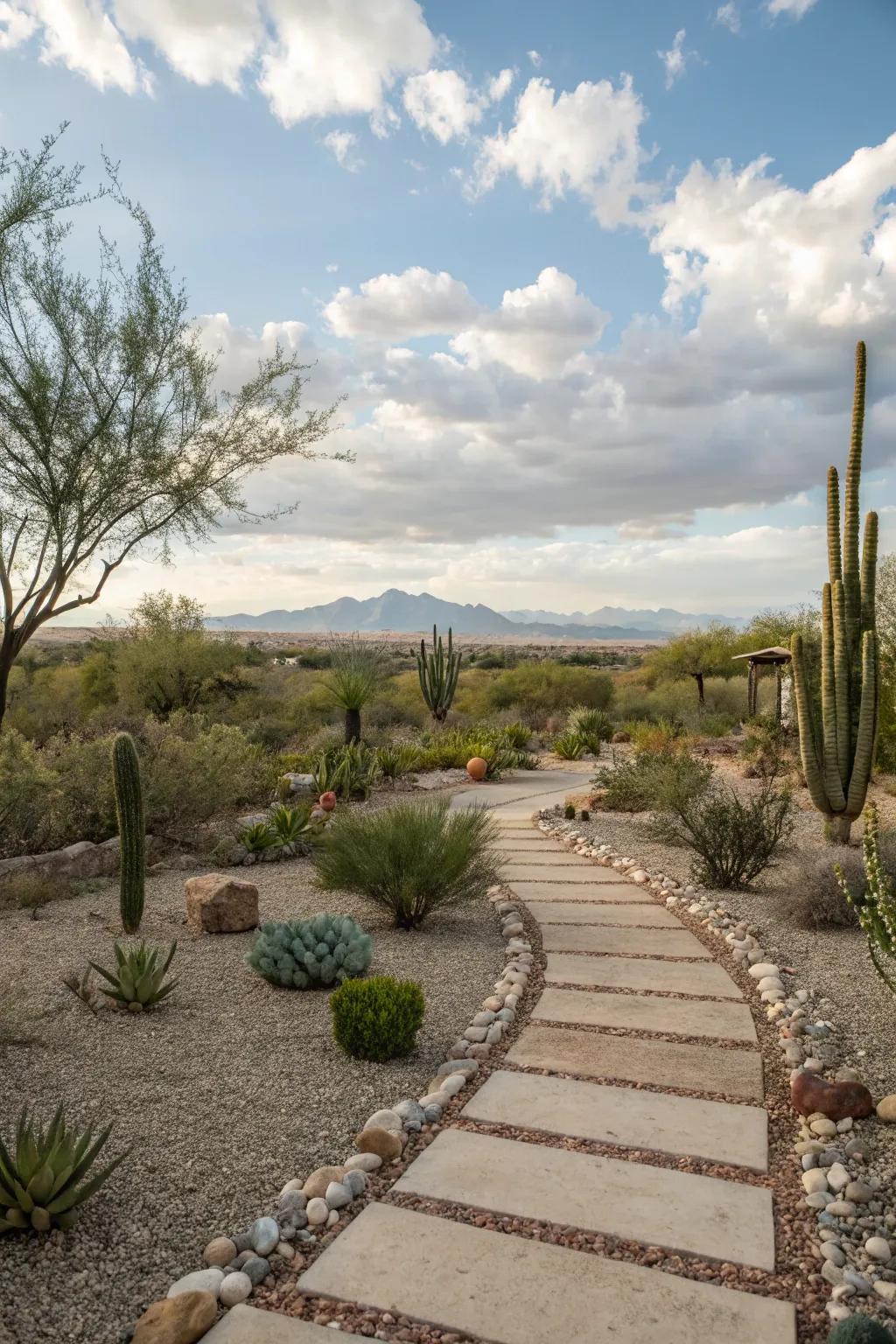 Gravel and pebbles bring grace and sustainability to desert landscaping.