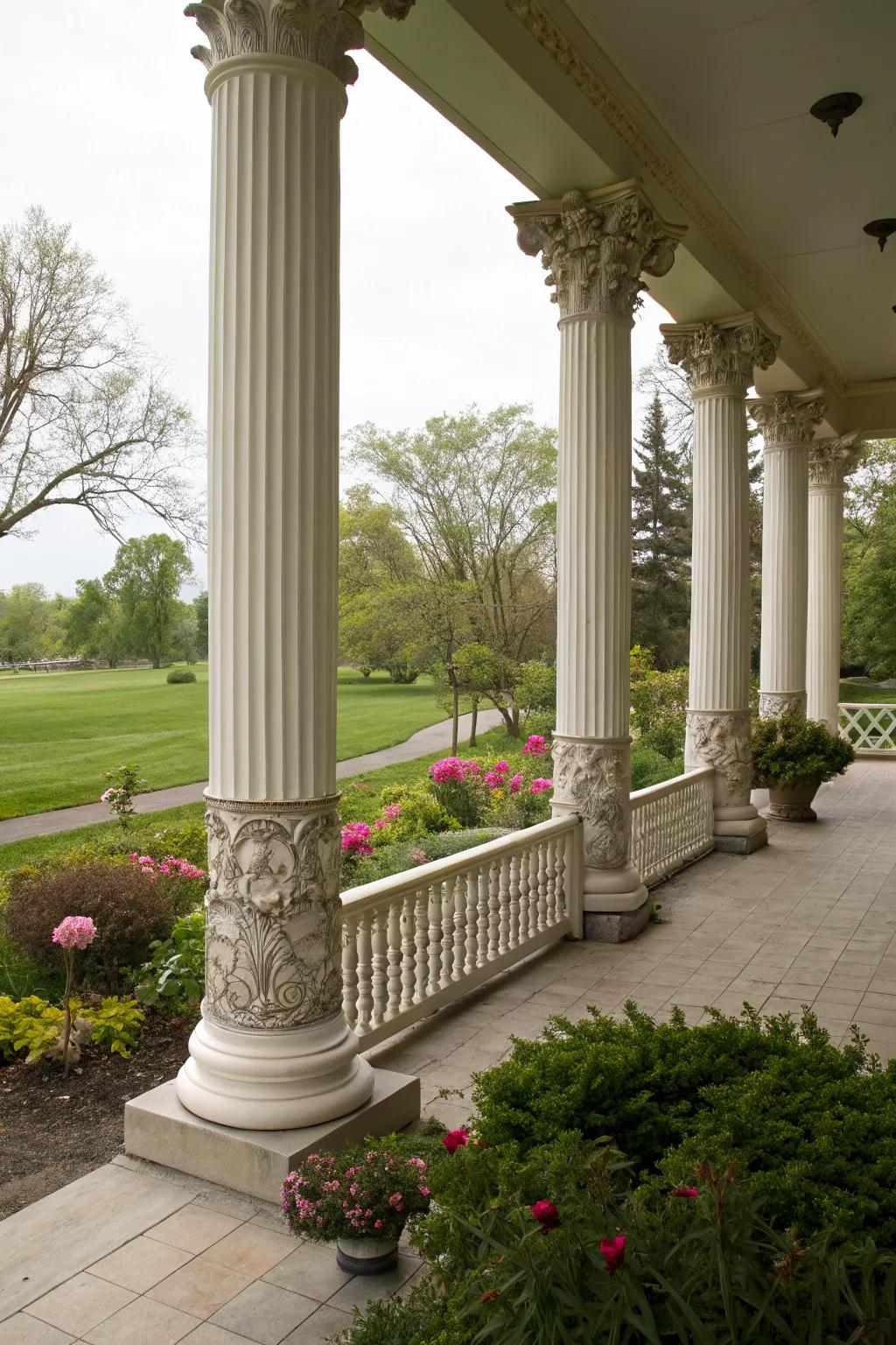 Decorative bases elevate the sophistication of porch columns.
