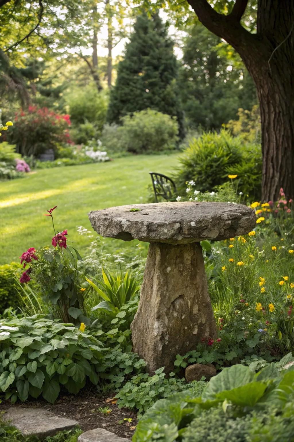 Embrace nature with a stone slab side table.