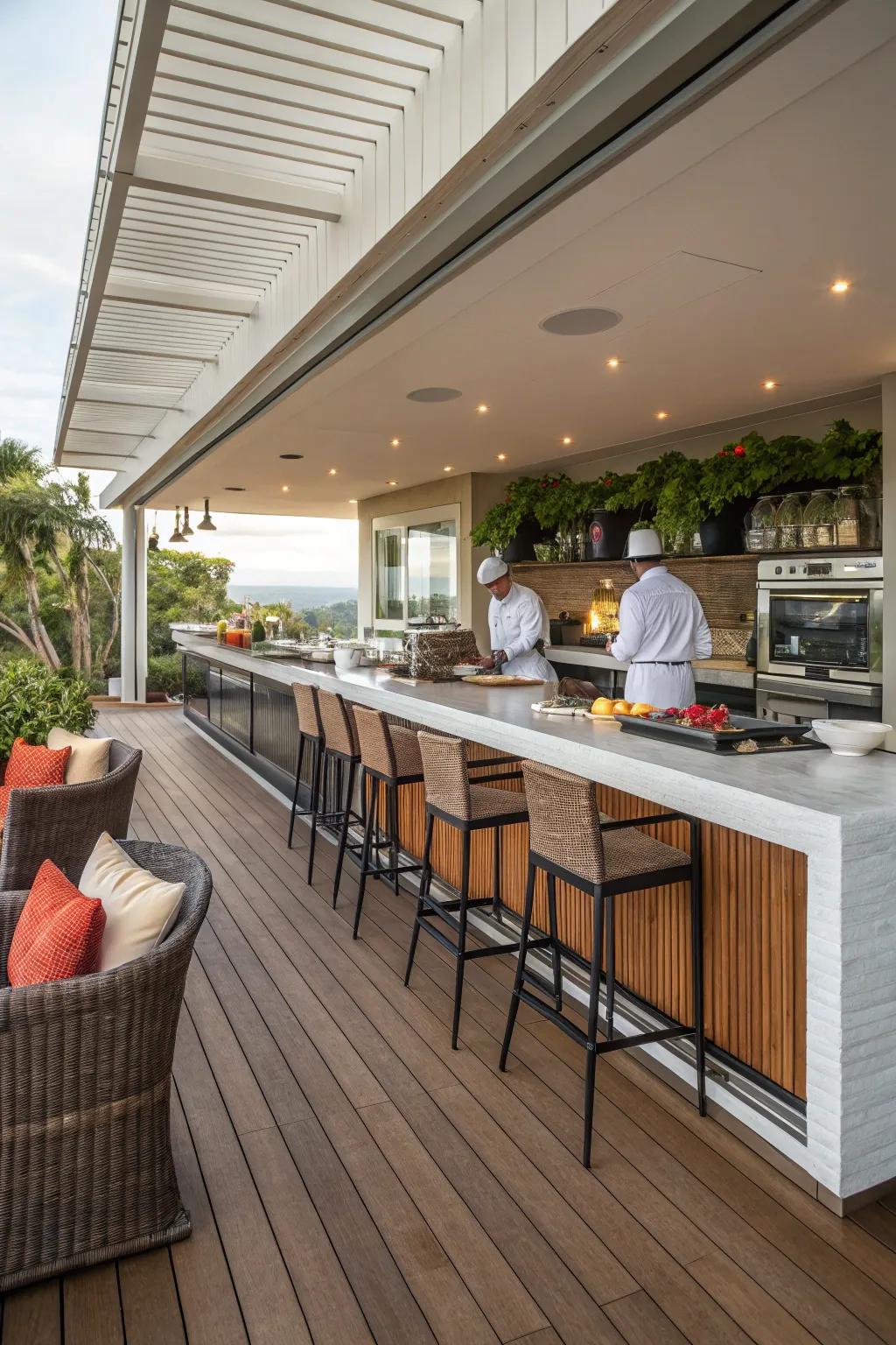 An open kitchen connection that enhances the flow between spaces.