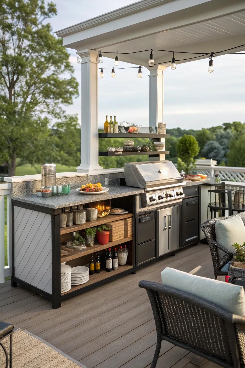 Combine your love for grilling and socializing with a built-in grill.