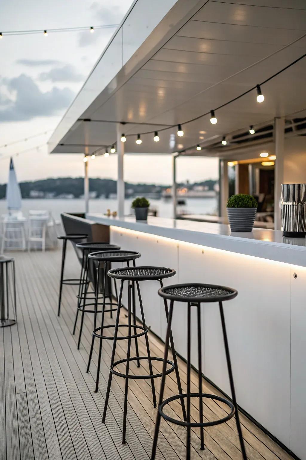 Embrace the elegance of simplicity with a minimalist bar.