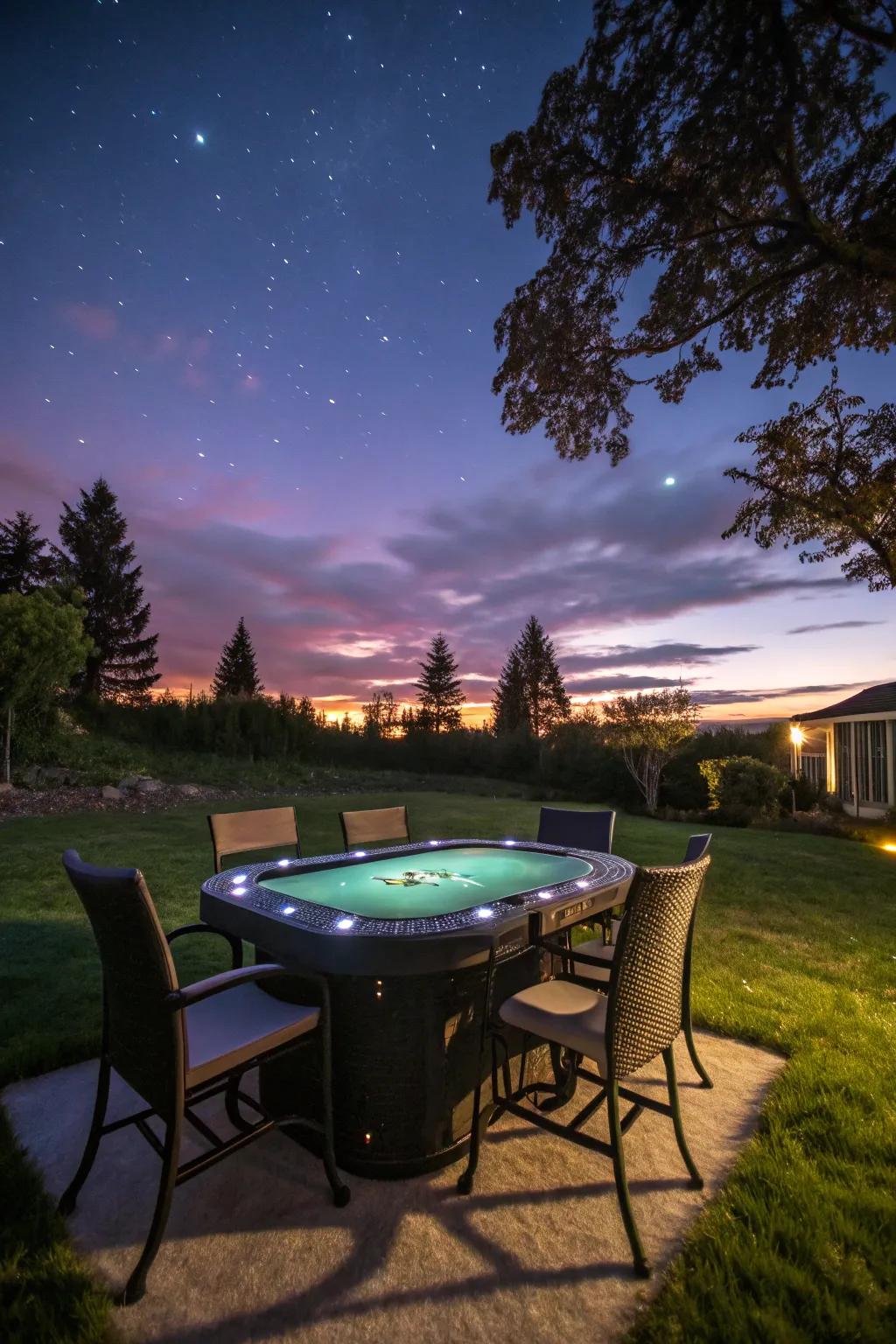 Illuminate your games with stylish LED accents on your poker table.