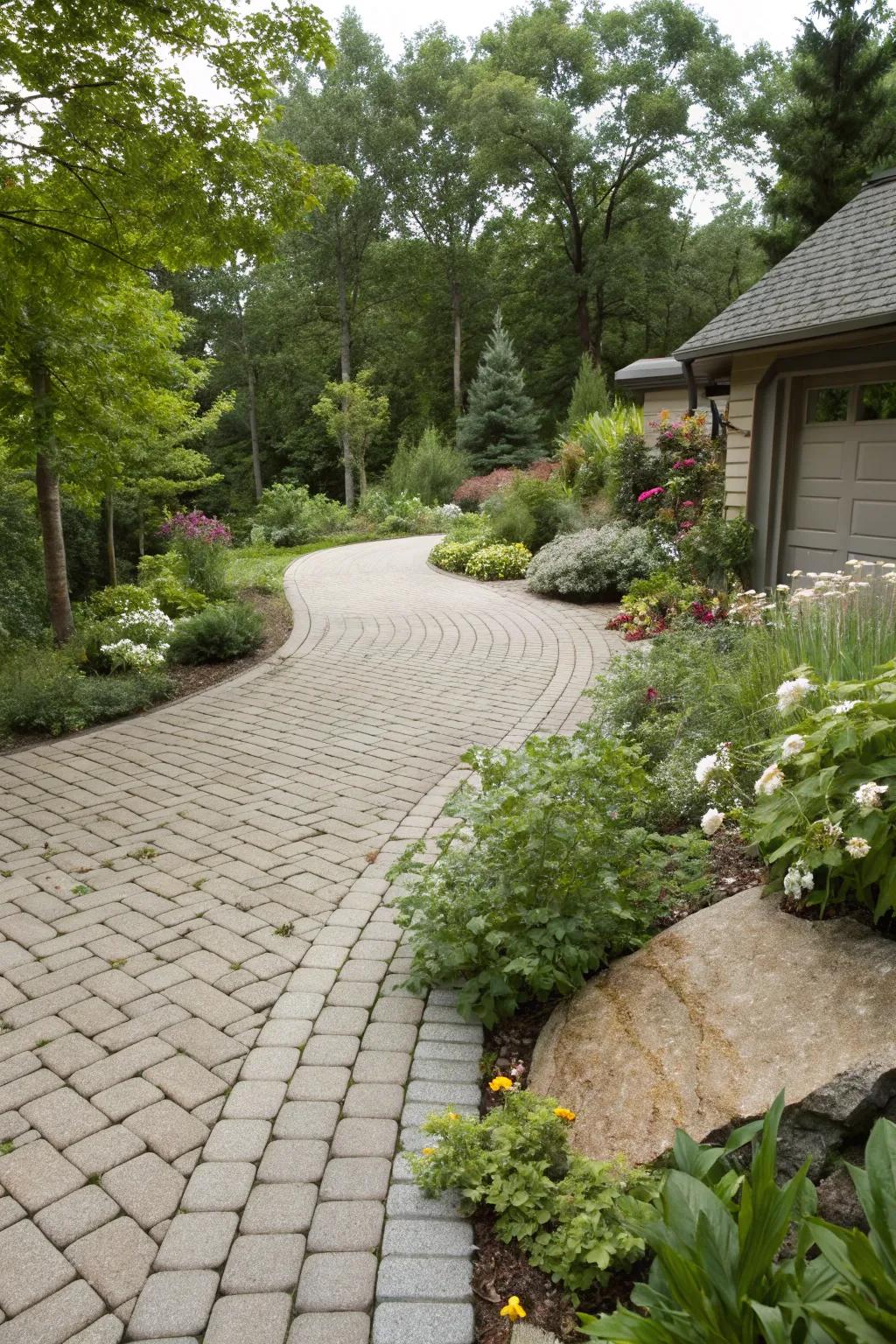 Eco-friendly permeable pavers for sustainable driveways.