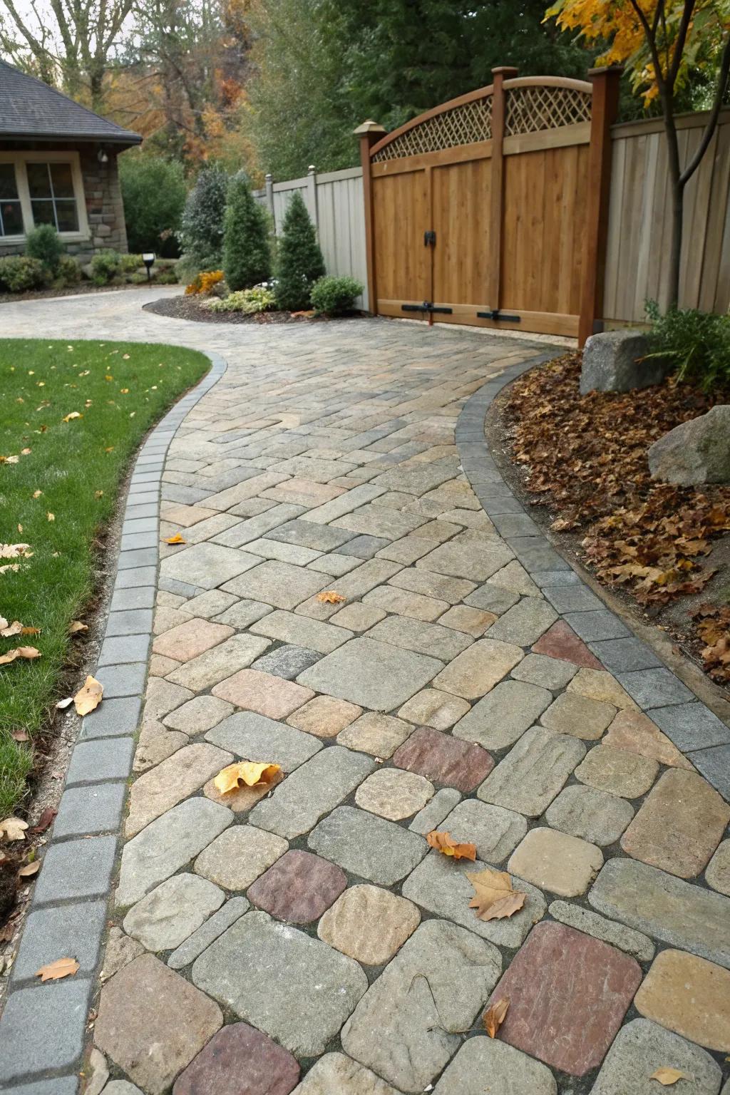 Natural stone pavers offer a charming and timeless appeal.